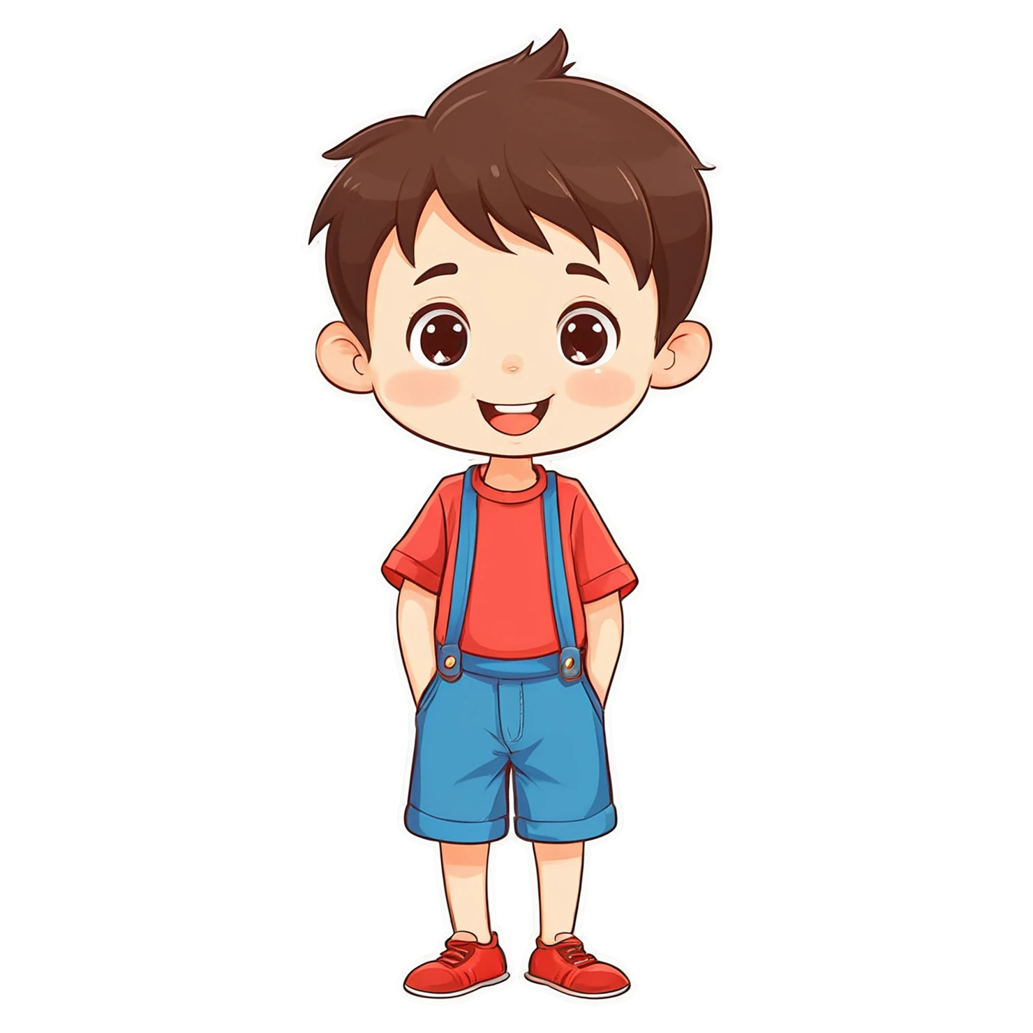 Boy cute sticker isolated on transparent background #13170