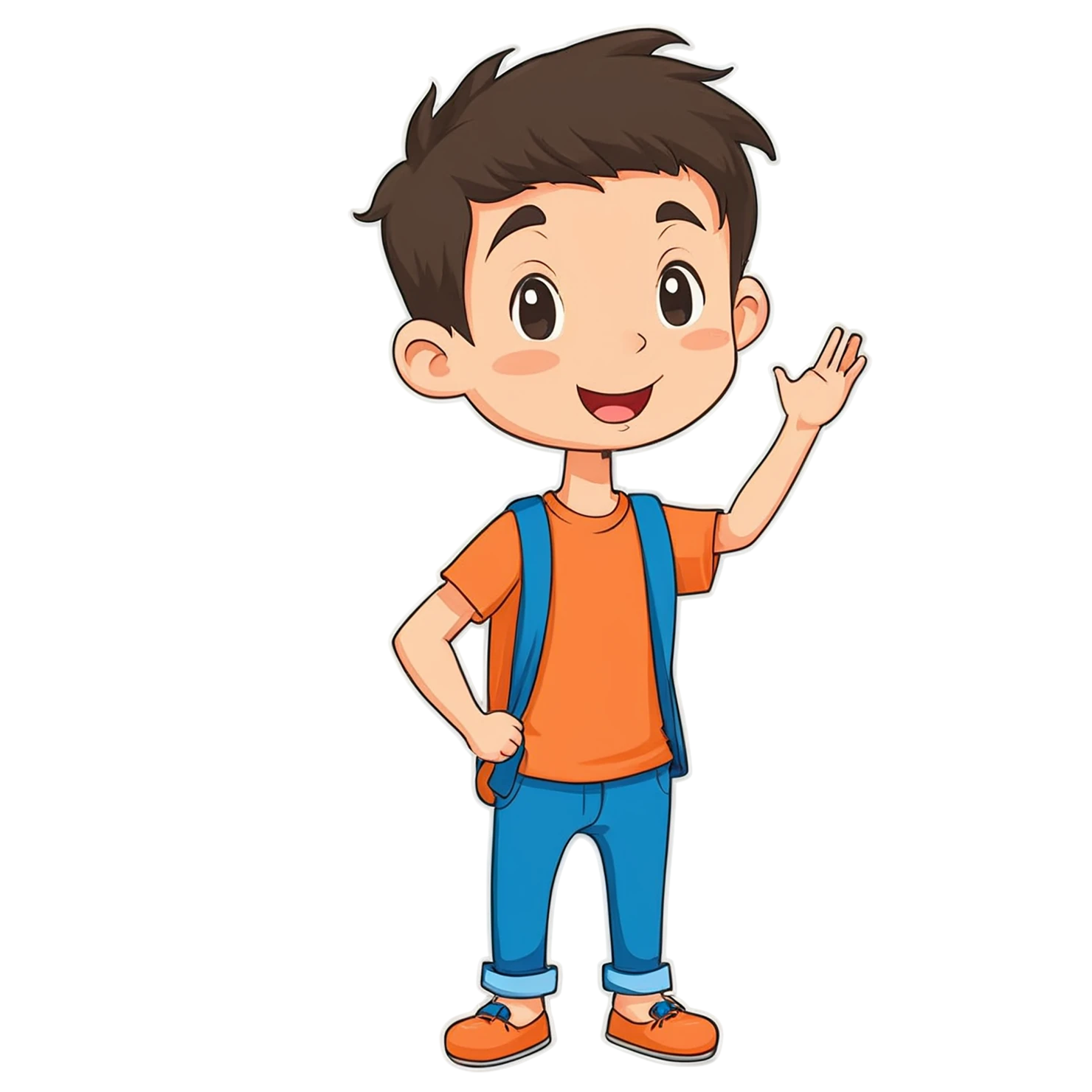 Boy cute sticker isolated on transparent background #13173