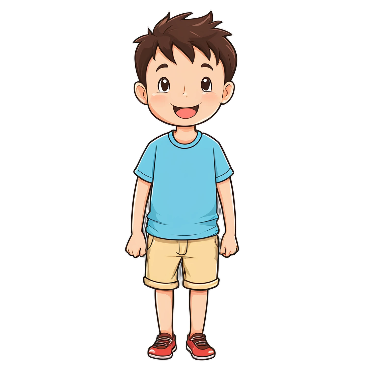Boy cute sticker isolated on transparent background #13175