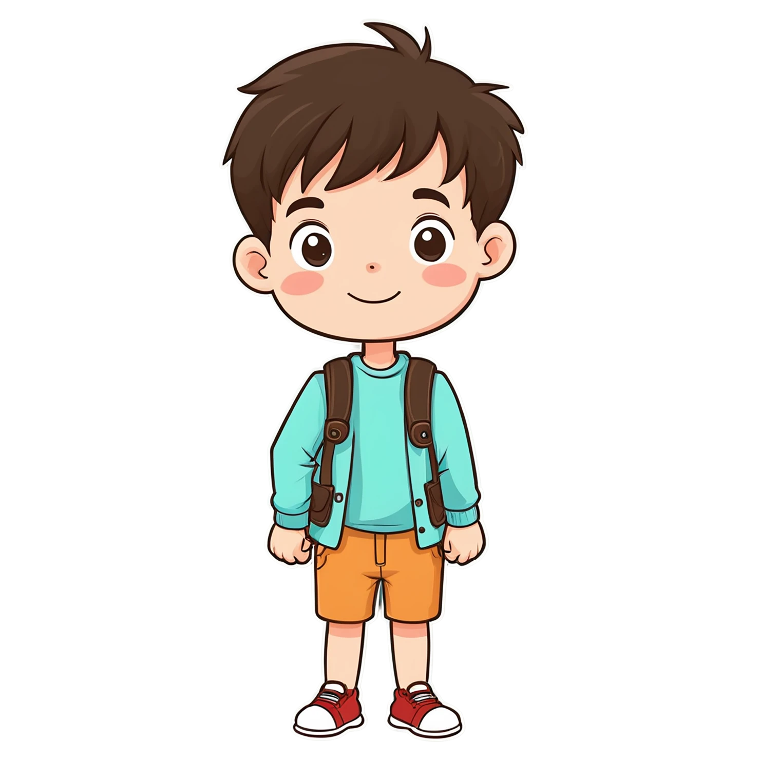 Boy cute sticker isolated on transparent background #13179