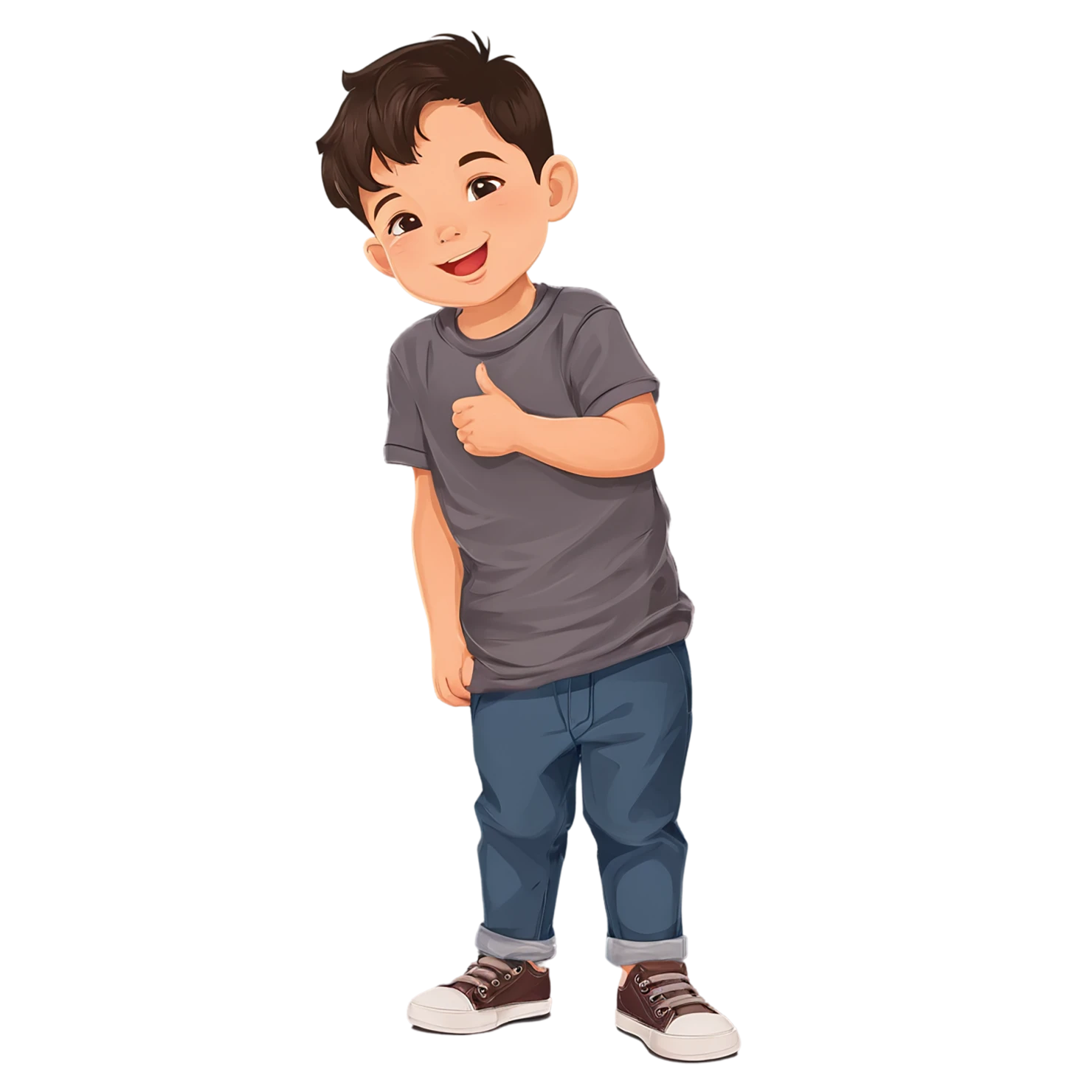 Boy cute sticker isolated on transparent background #13180