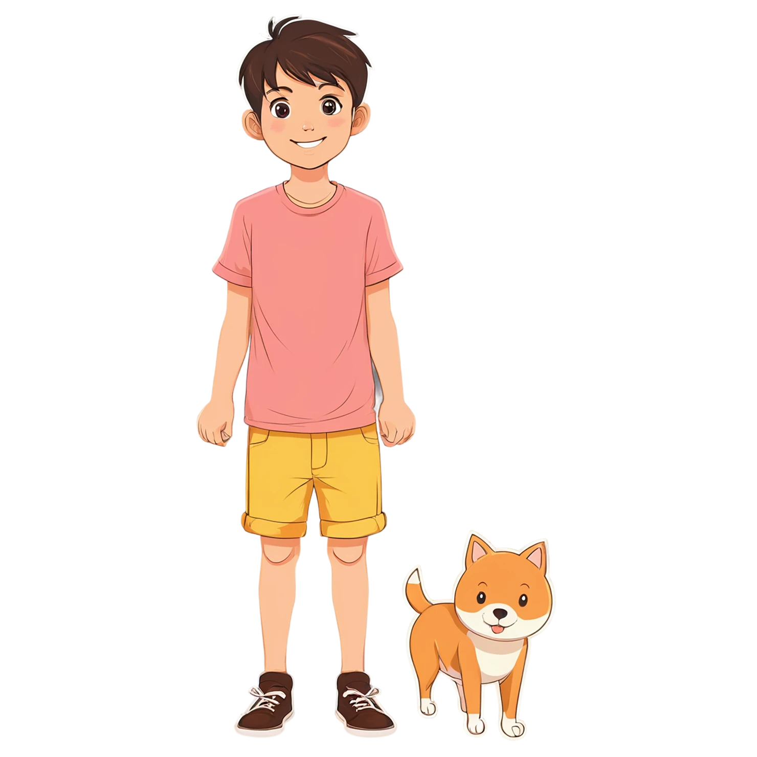 Boy cute sticker isolated on transparent background #13182