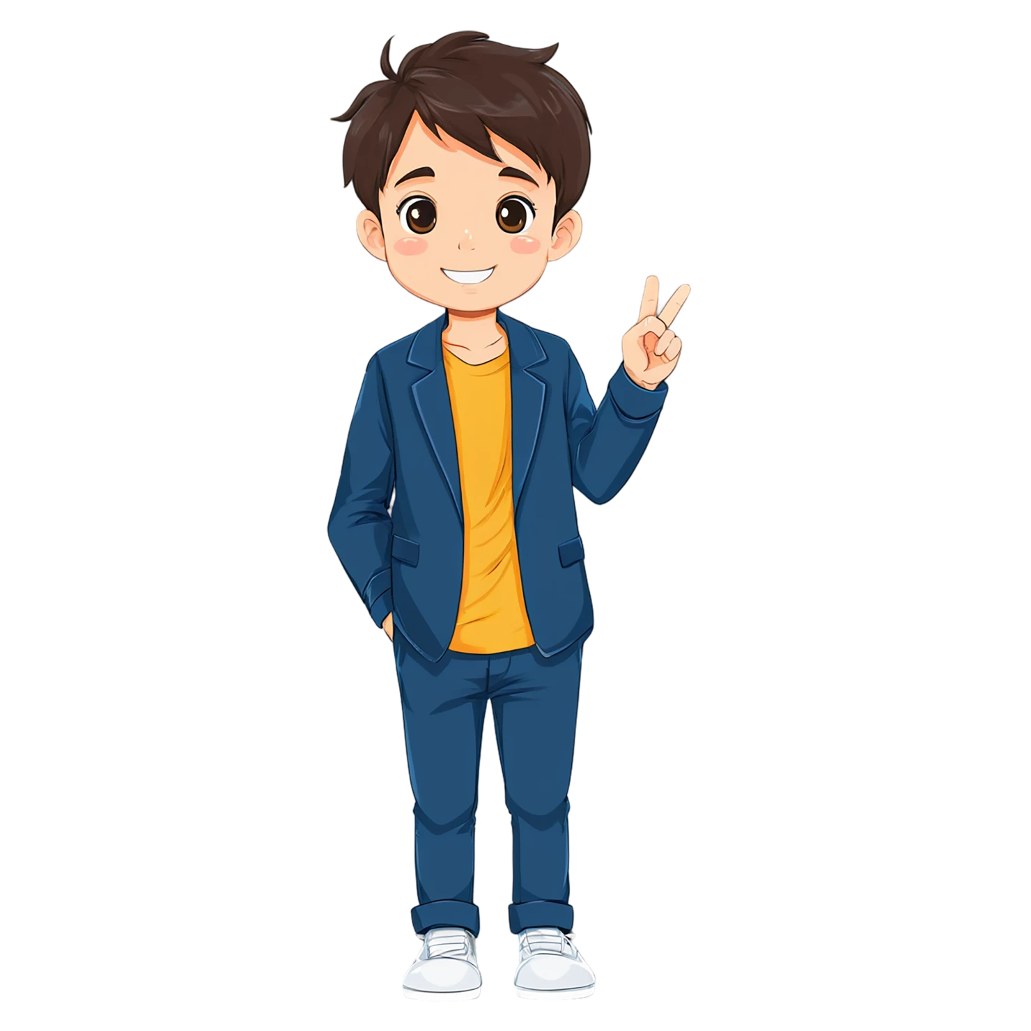 Boy cute sticker isolated on transparent background #13183