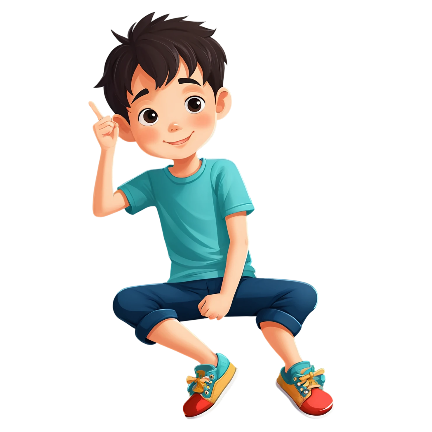 Boy cute sticker isolated on transparent background #13190