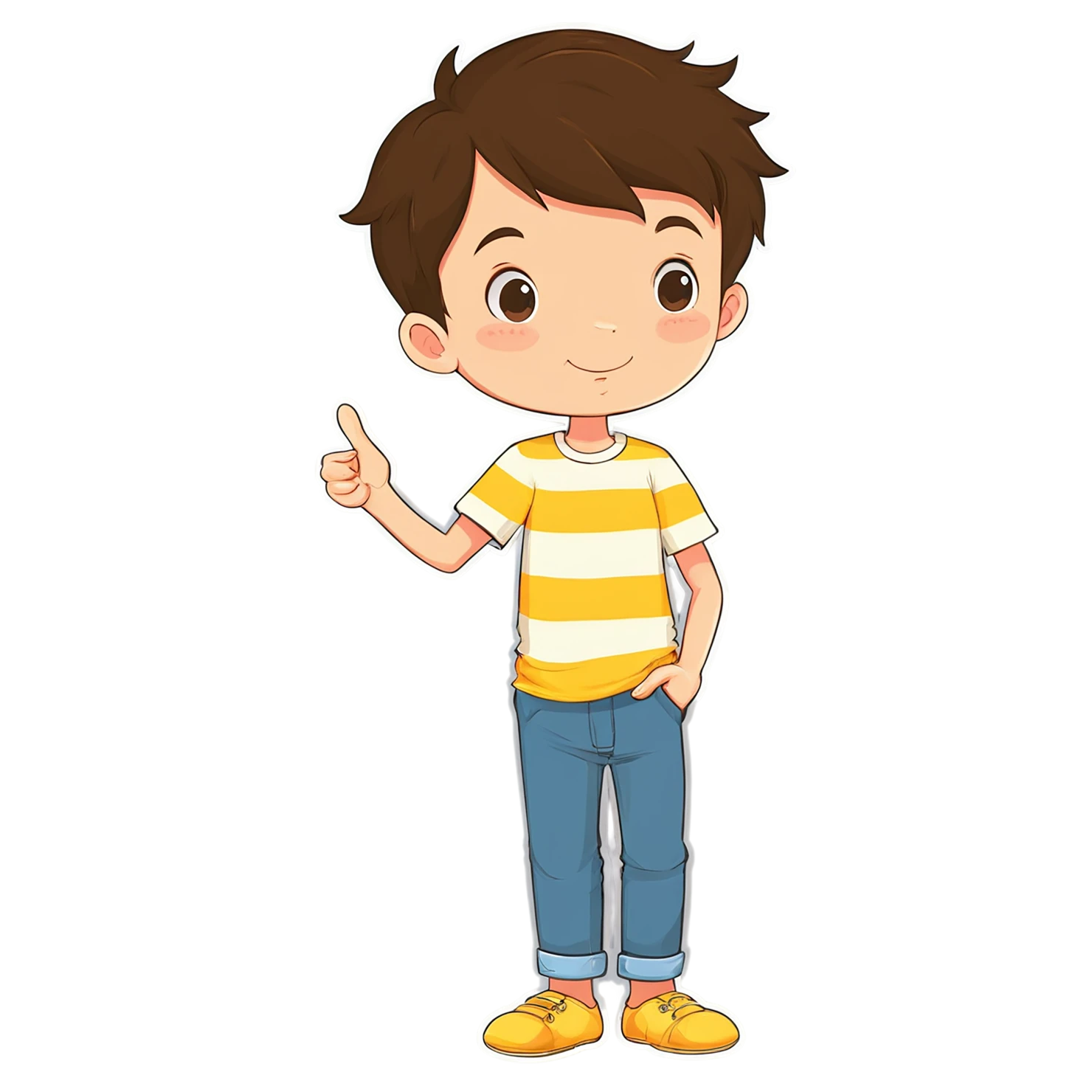Boy cute sticker isolated on transparent background #13192