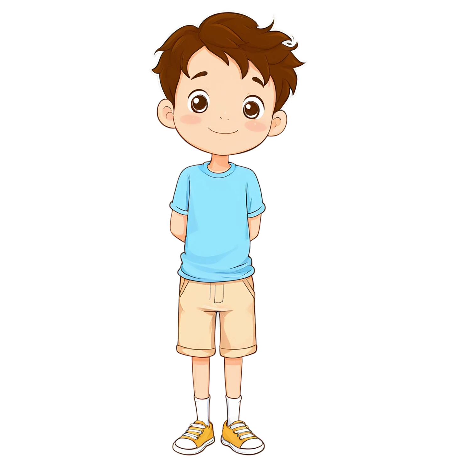 Boy cute sticker isolated on transparent background #13201