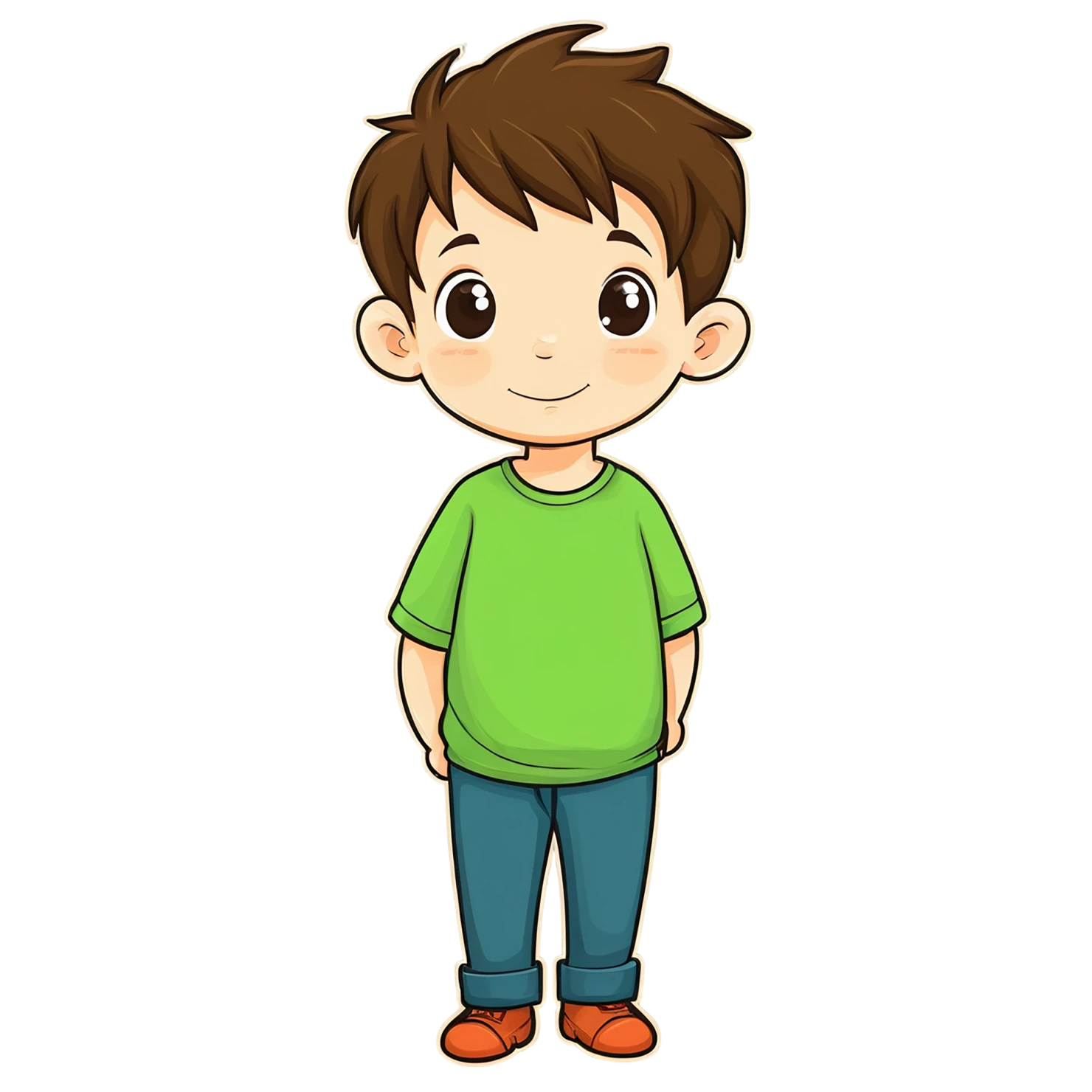 Boy cute sticker isolated on transparent background #13211