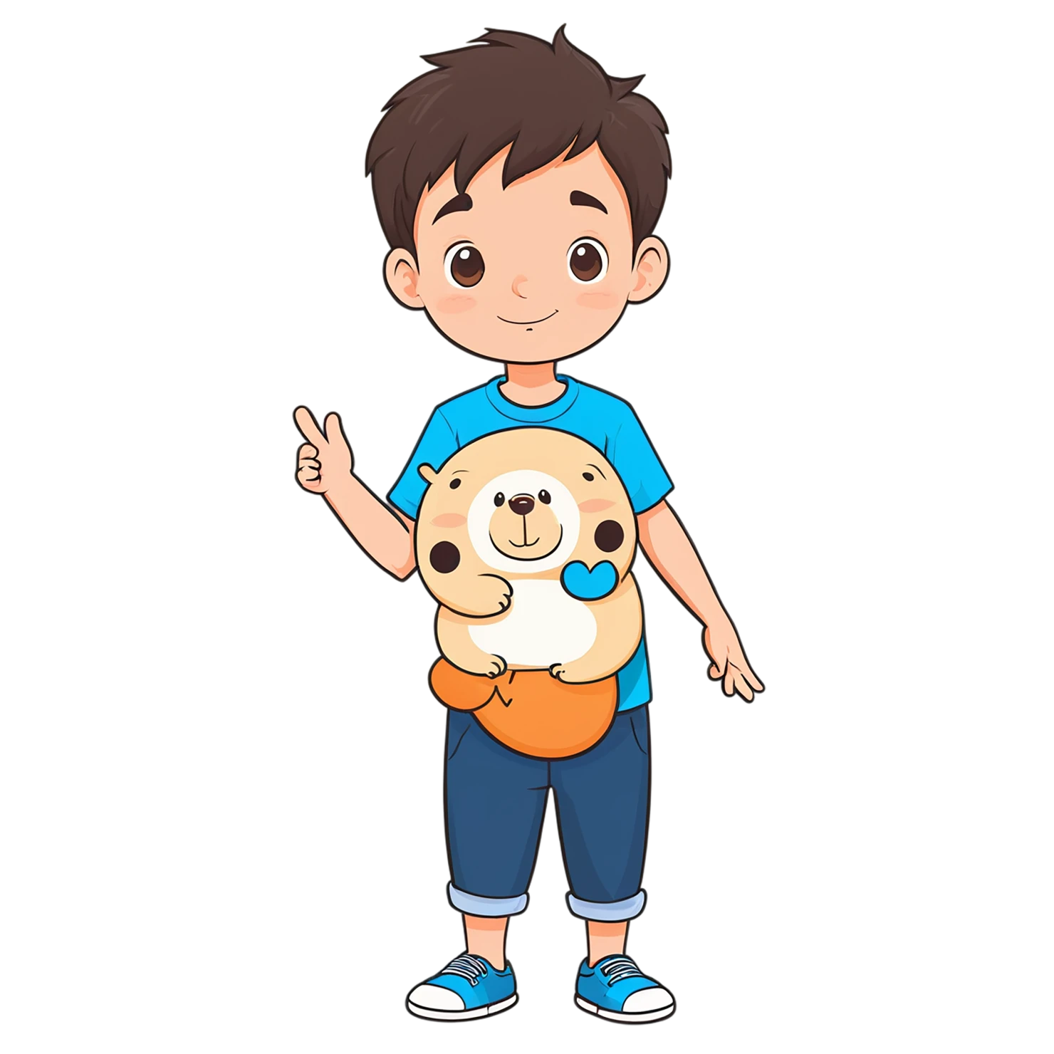 Boy cute sticker isolated on transparent background #13217
