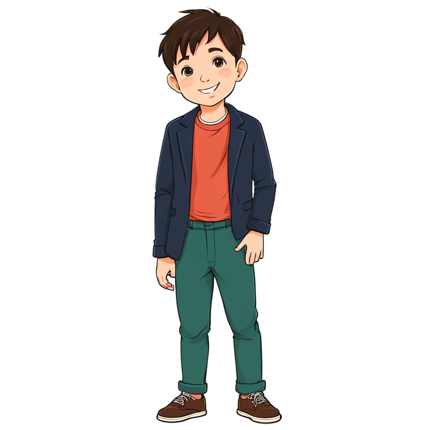 Boy cute sticker isolated on transparent background #13222