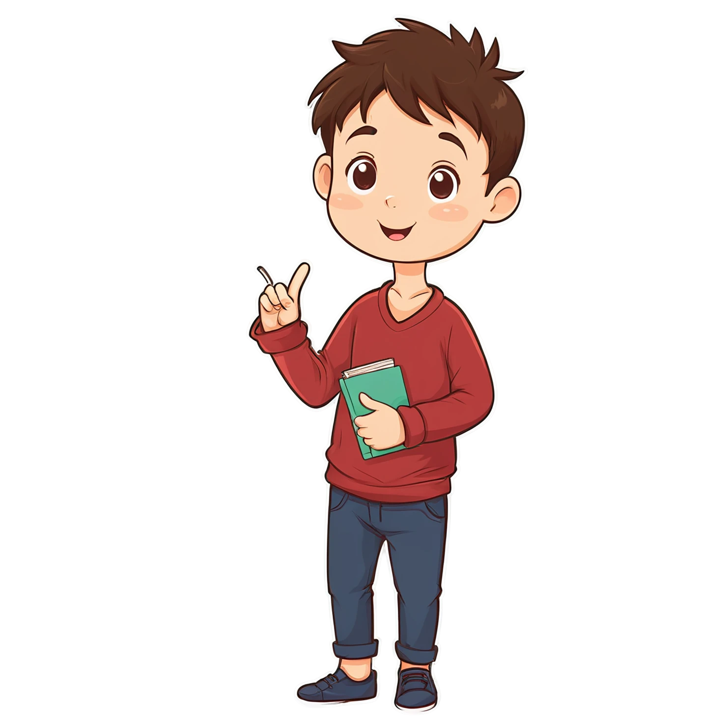 Boy cute sticker isolated on transparent background #13225