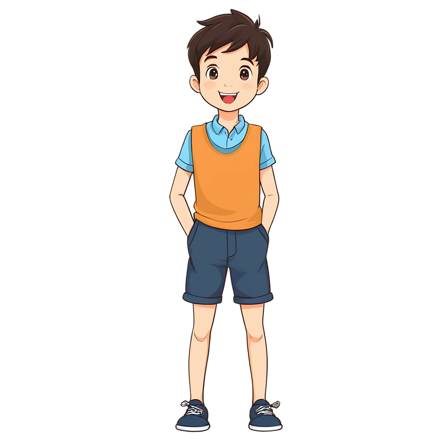 Boy cute sticker isolated on transparent background #13228