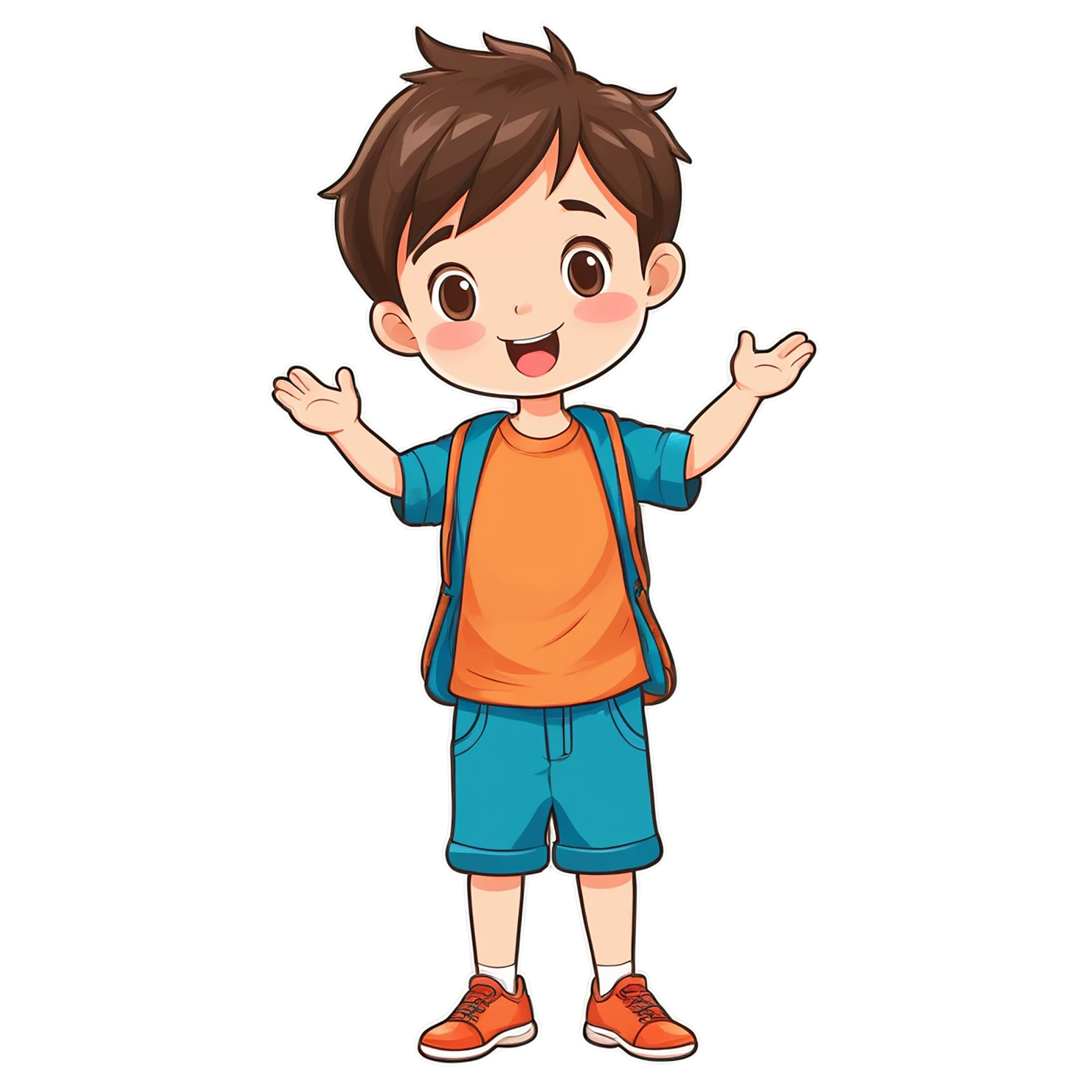 Boy cute sticker isolated on transparent background #13233