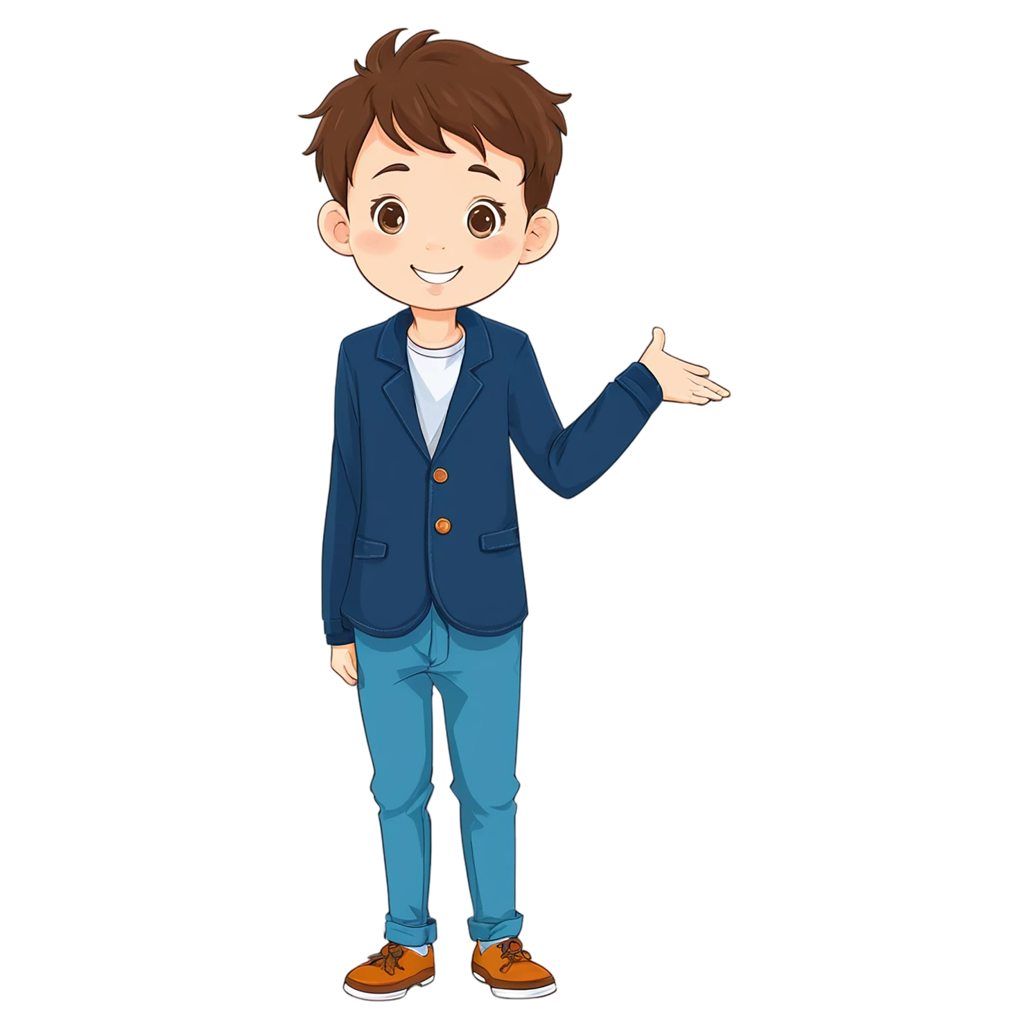 Boy cute sticker isolated on transparent background #13235