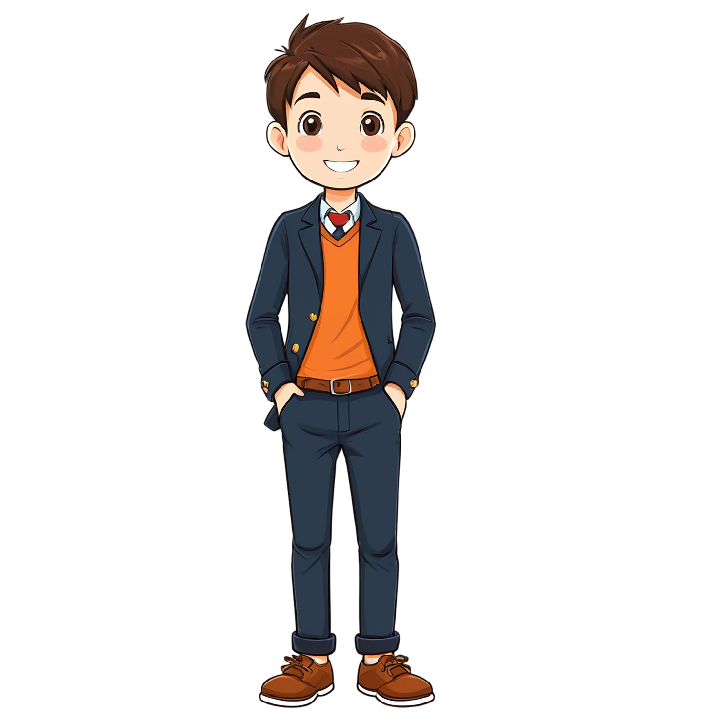 Boy cute sticker isolated on transparent background #13236