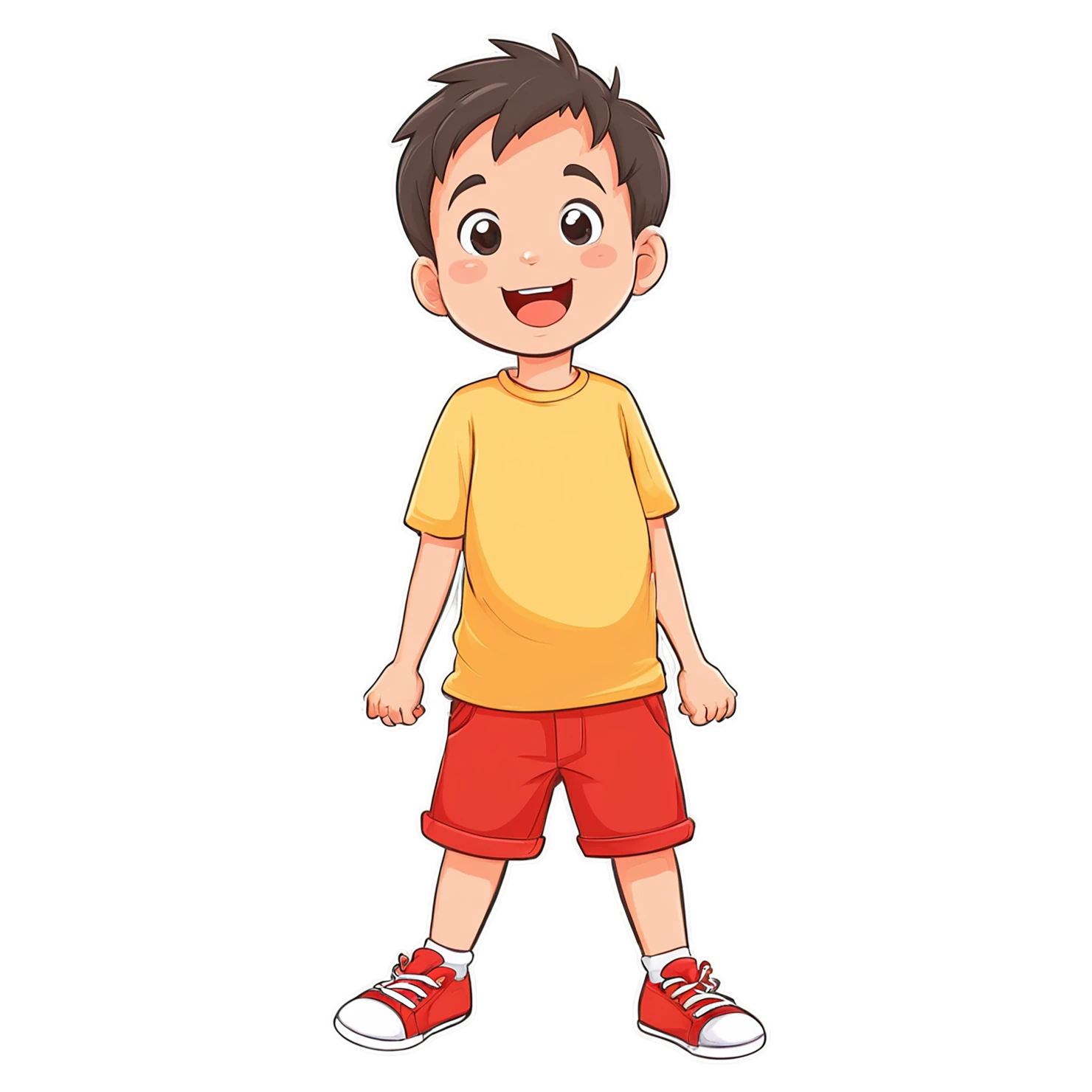 Boy cute sticker isolated on transparent background #13240