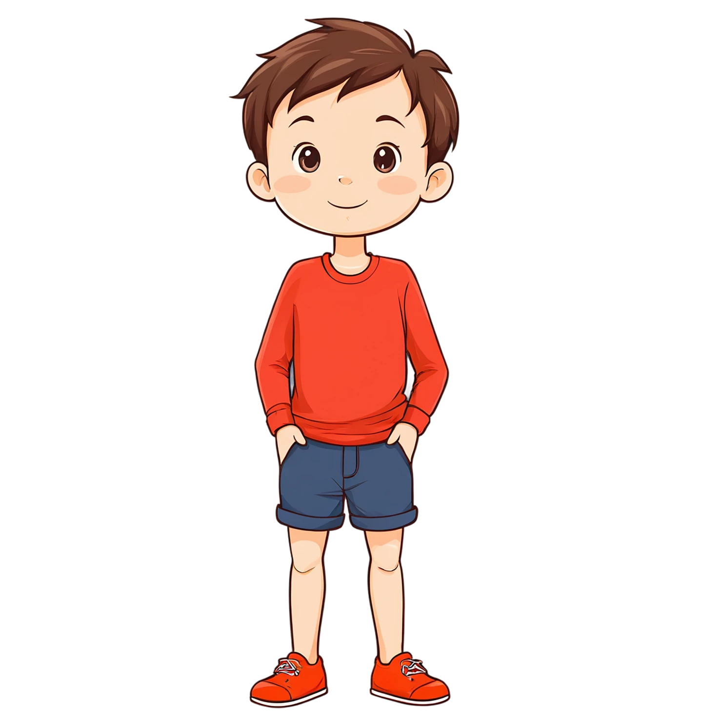 Boy cute sticker isolated on transparent background #13241