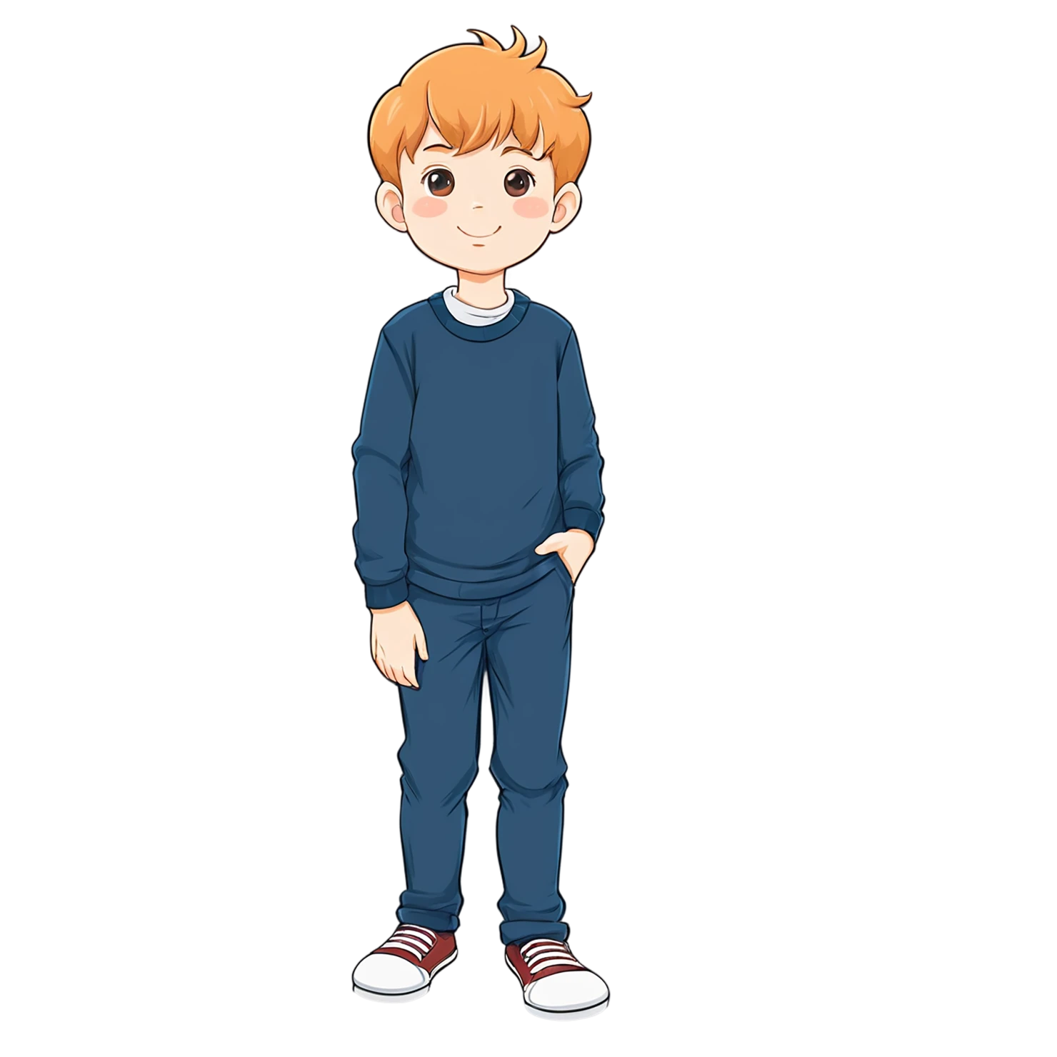 Boy cute sticker isolated on transparent background #13254