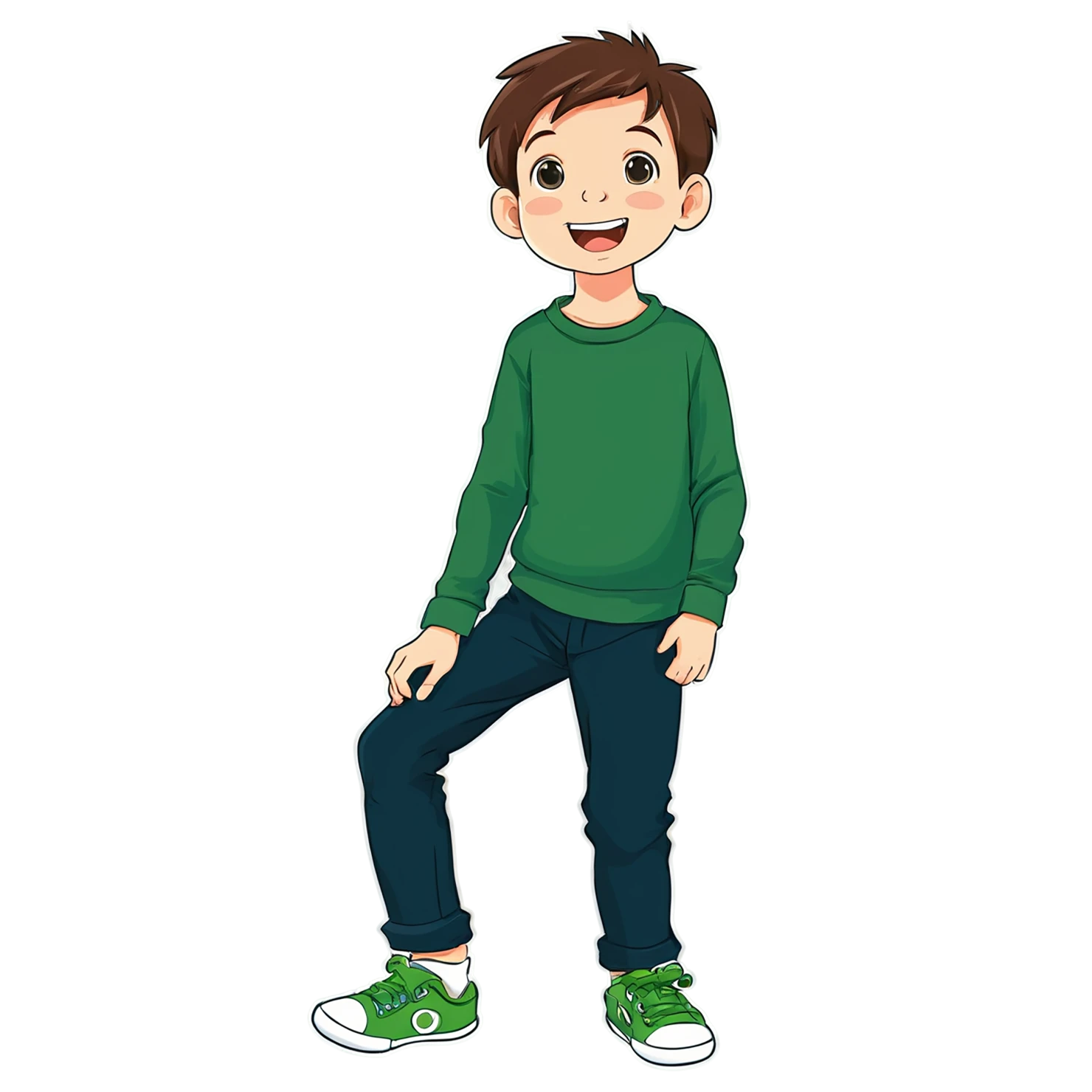 Boy cute sticker isolated on transparent background #13262