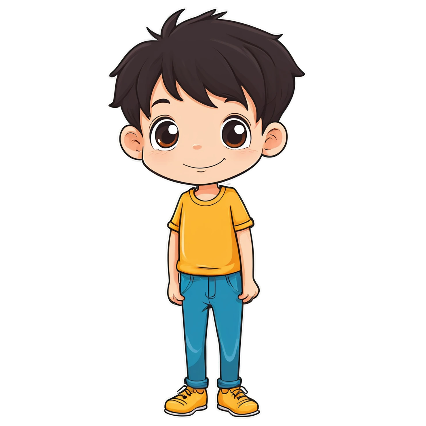 Boy cute sticker isolated on transparent background #13265