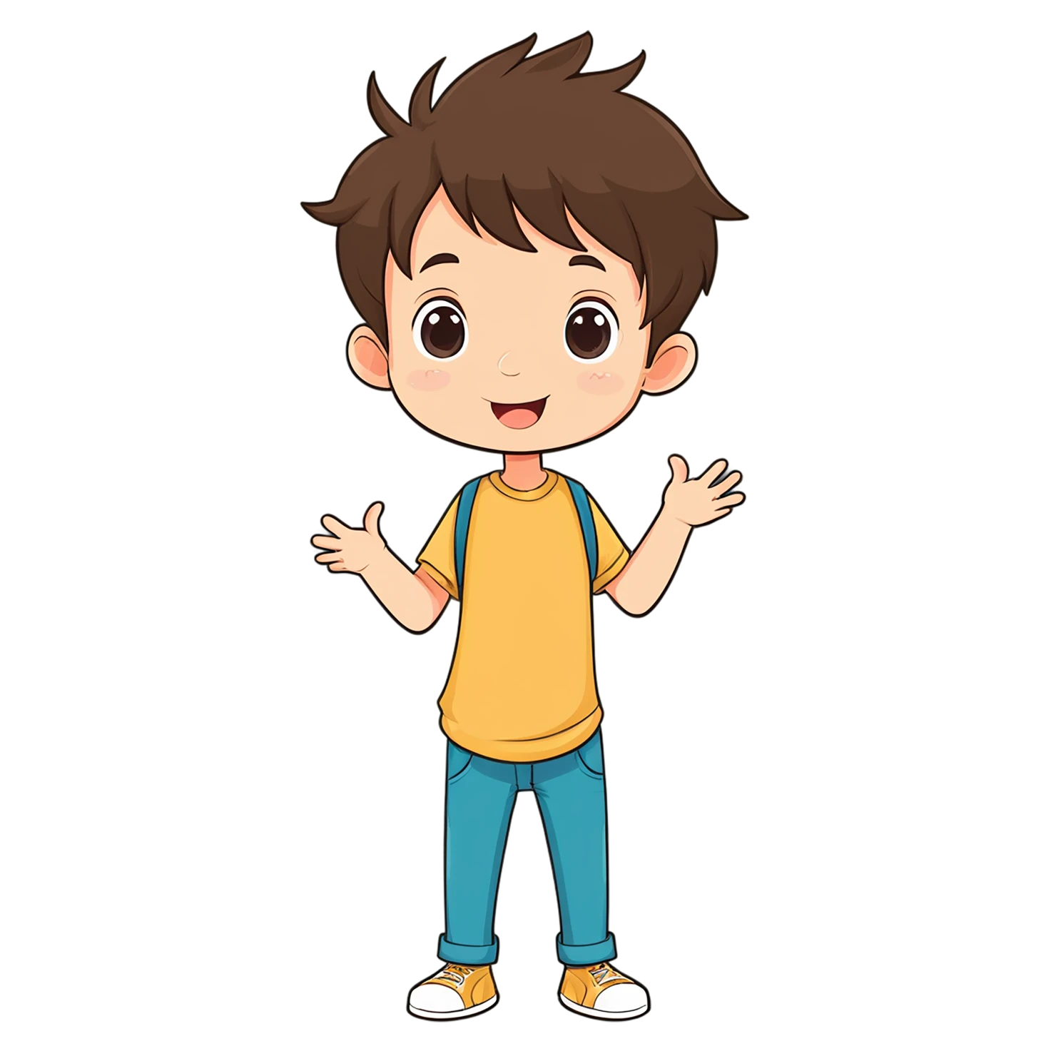 Boy cute sticker isolated on transparent background #13266