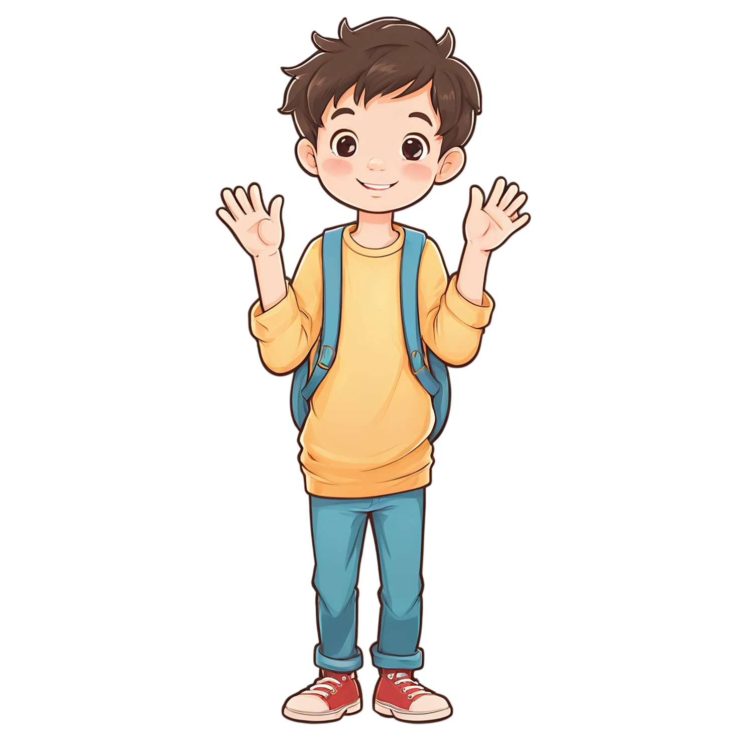 Boy cute sticker isolated on transparent background #13267
