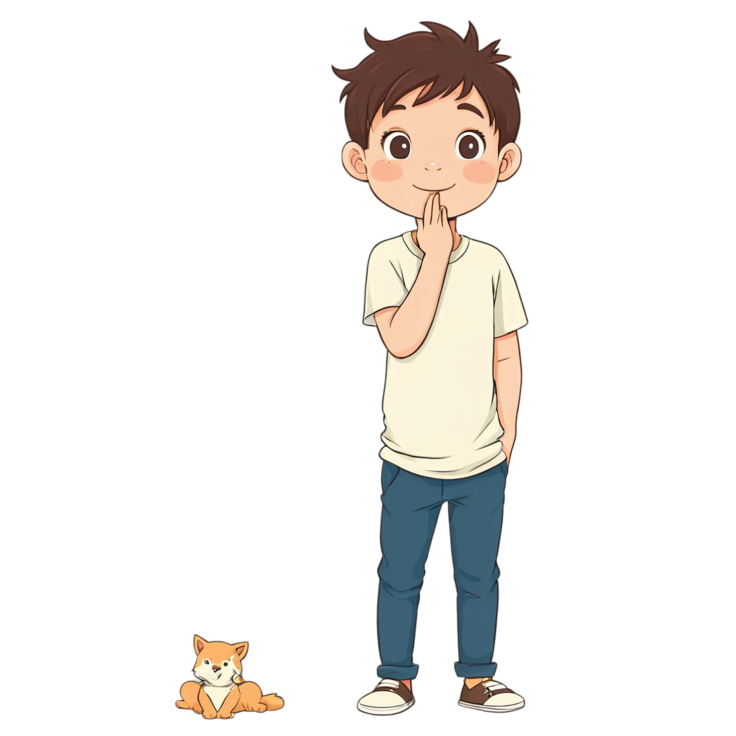 Boy cute sticker isolated on transparent background #13269
