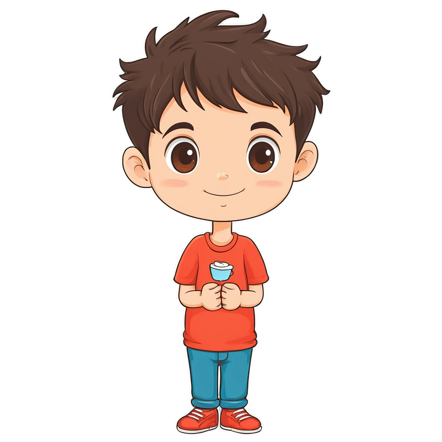 Boy cute sticker isolated on transparent background #13278