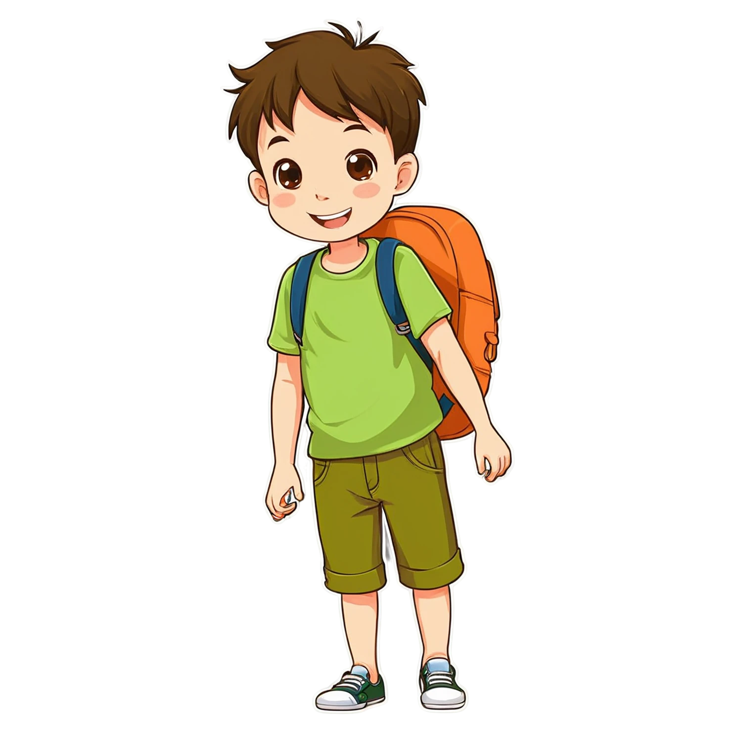 Boy cute sticker isolated on transparent background #13286