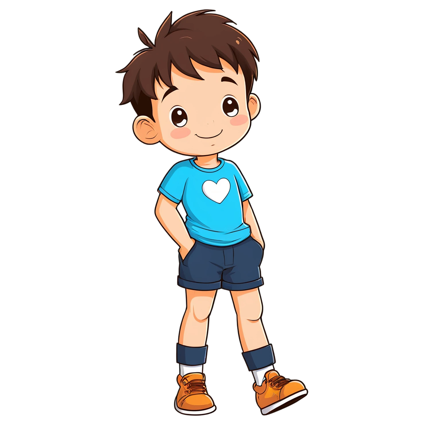 Boy cute sticker isolated on transparent background #13290