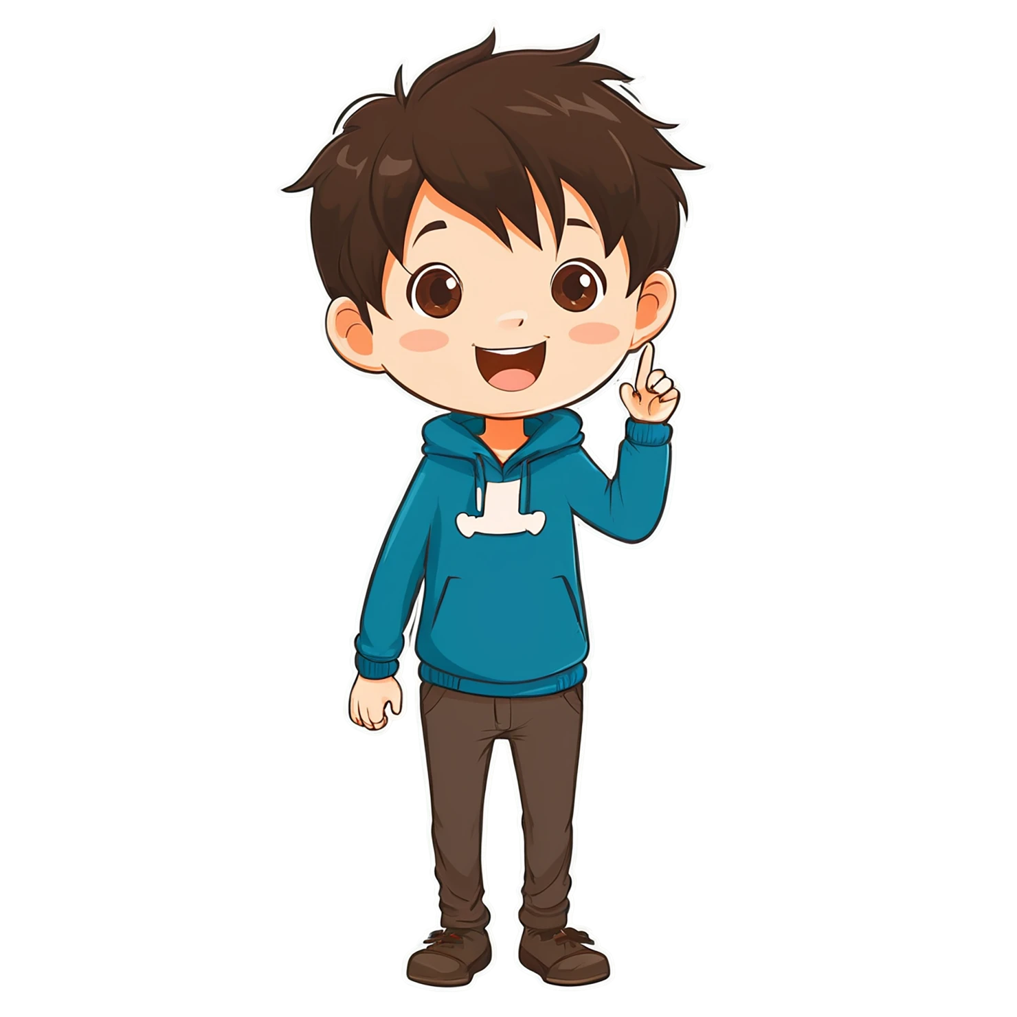 Boy cute sticker isolated on transparent background #13293