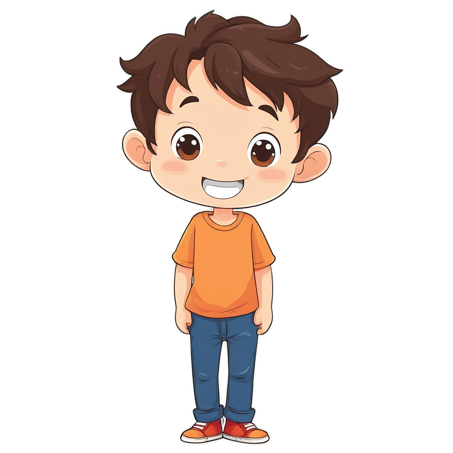 Boy cute sticker isolated on transparent background #13297