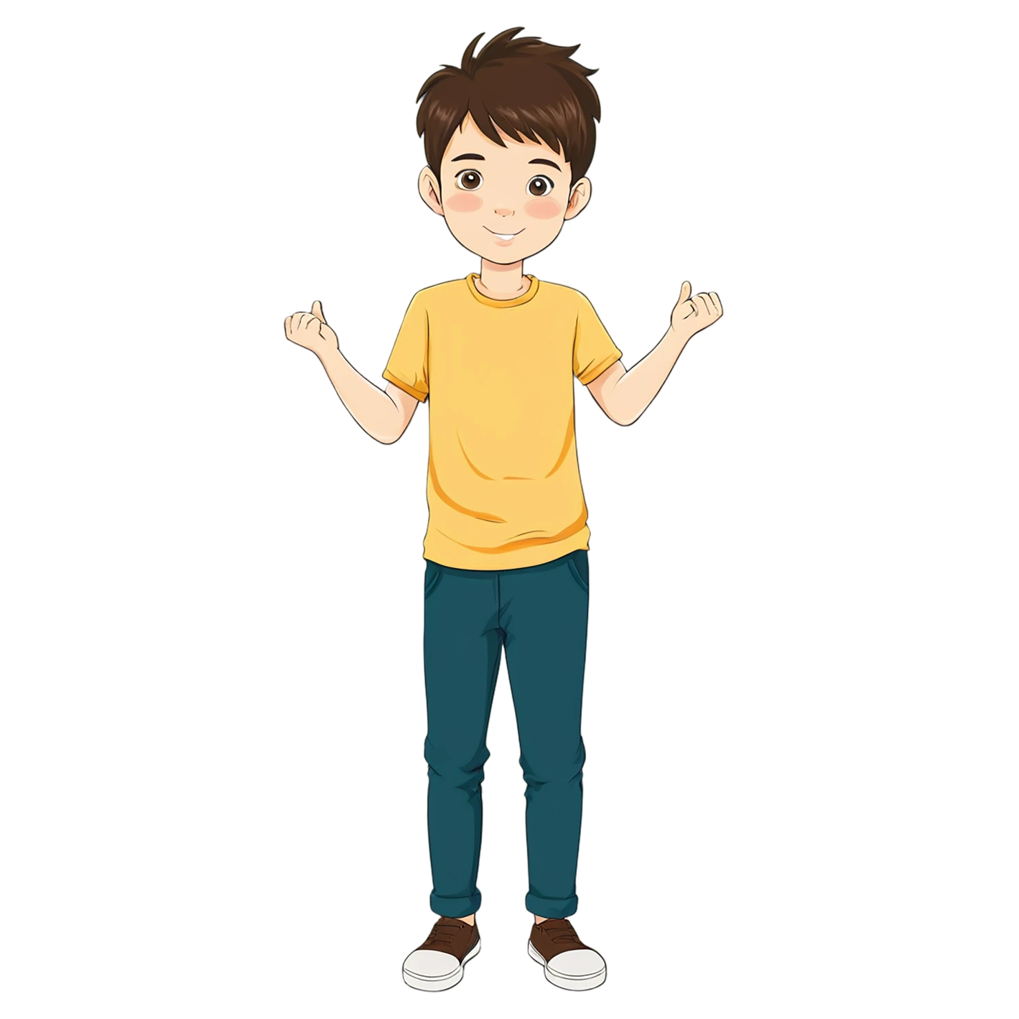 Boy cute sticker isolated on transparent background #13300