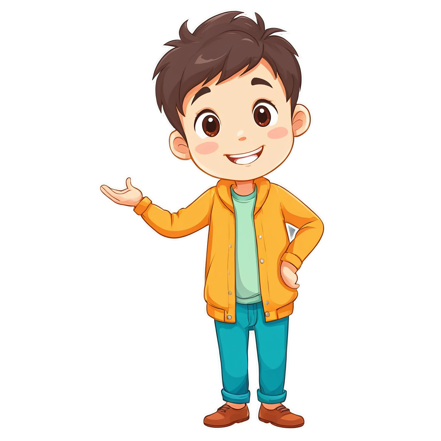 Boy cute sticker isolated on transparent background #13308