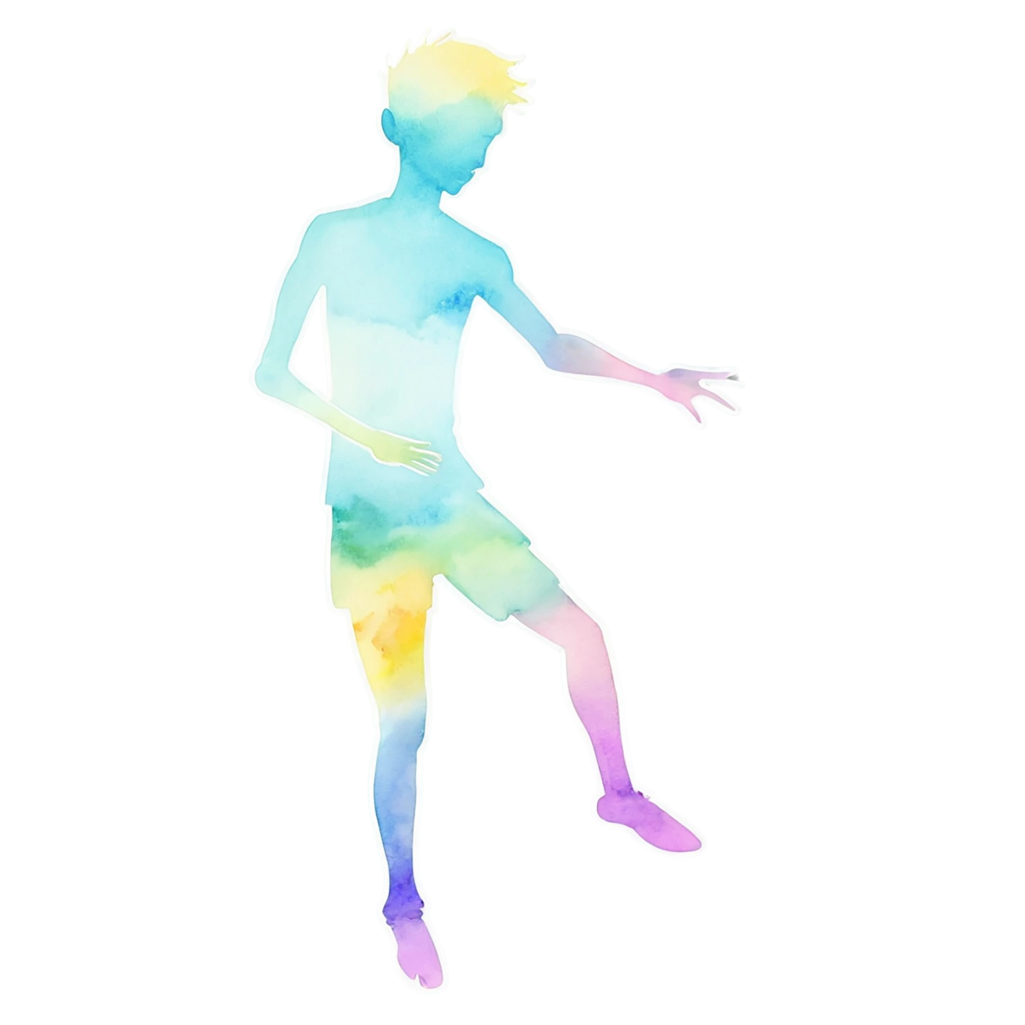 Boy watercolor sticker isolated on transparent background #13315