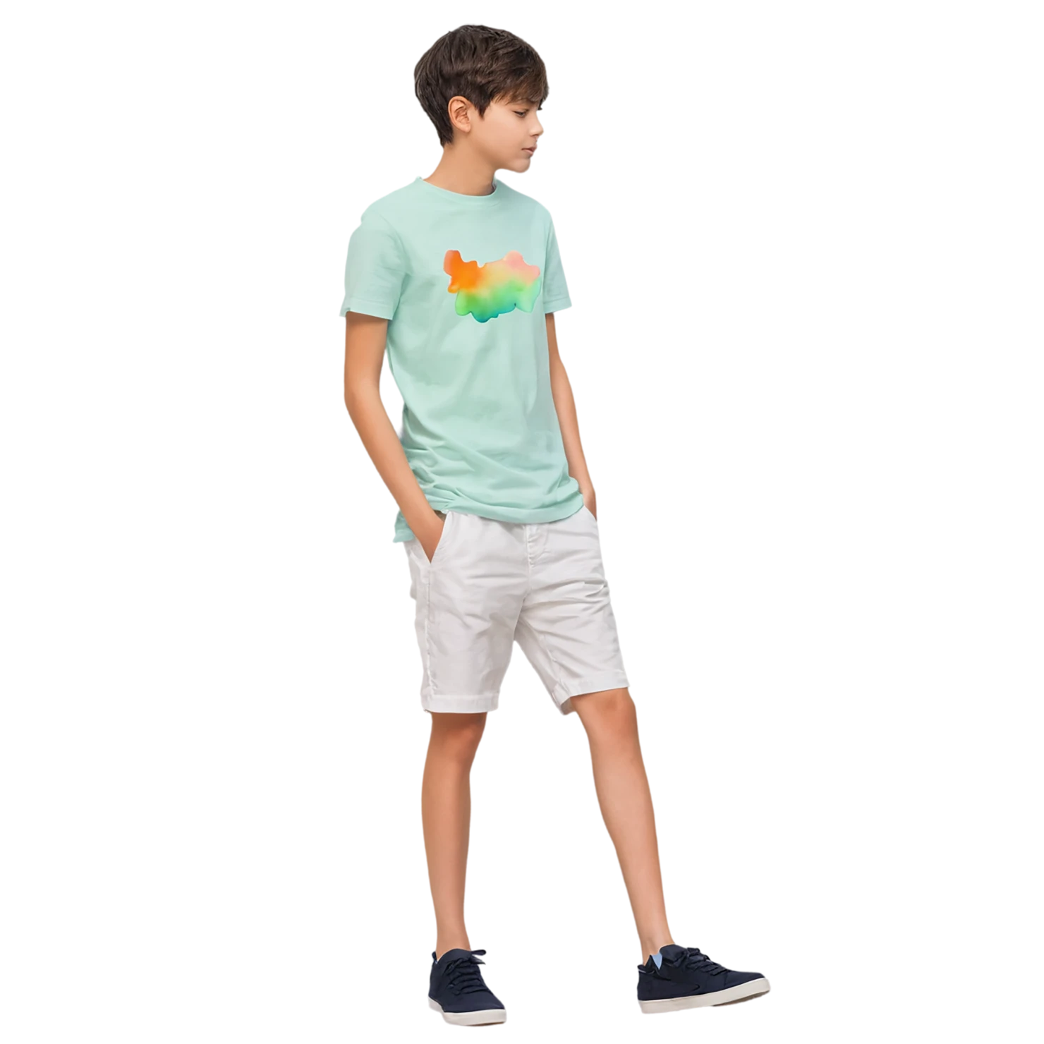Boy watercolor sticker isolated on transparent background #13320