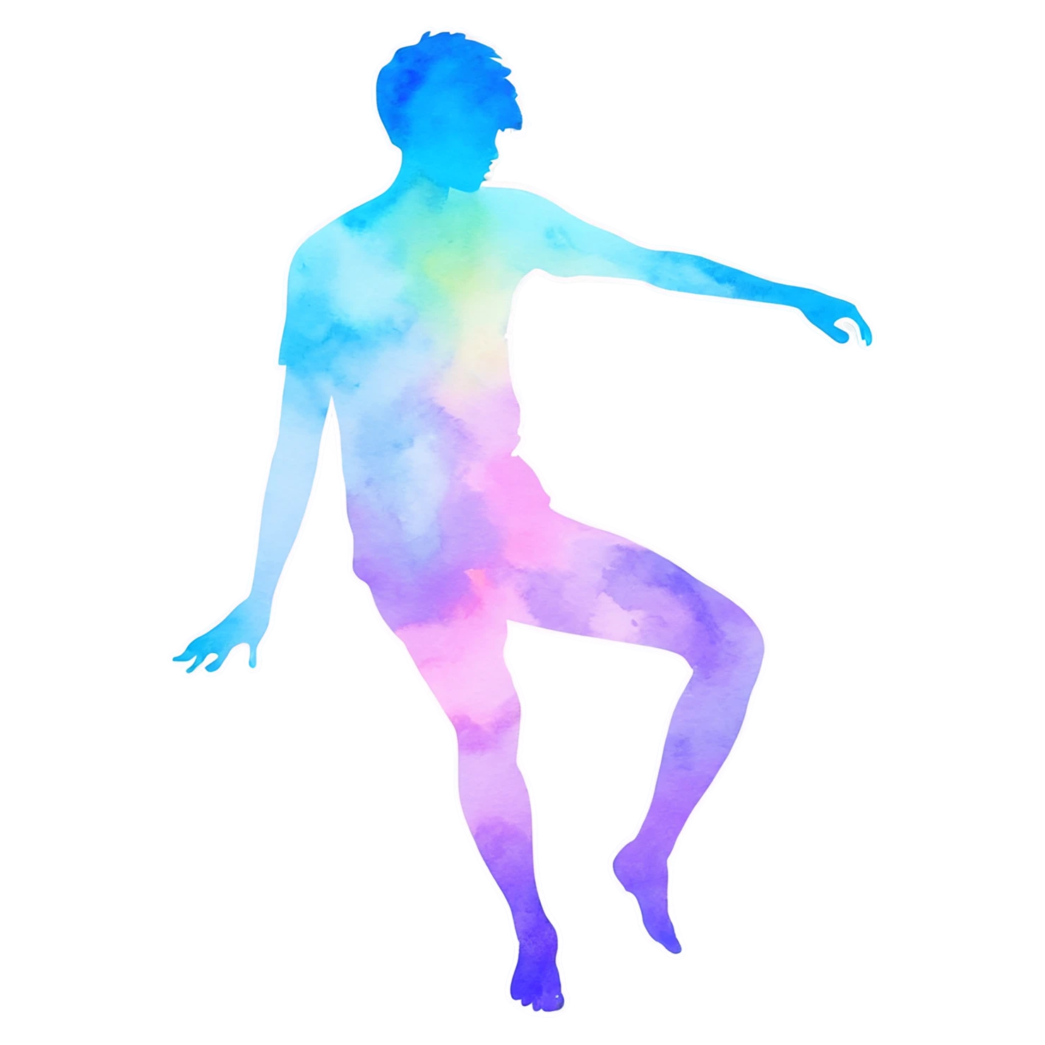 Boy watercolor sticker isolated on transparent background #13323