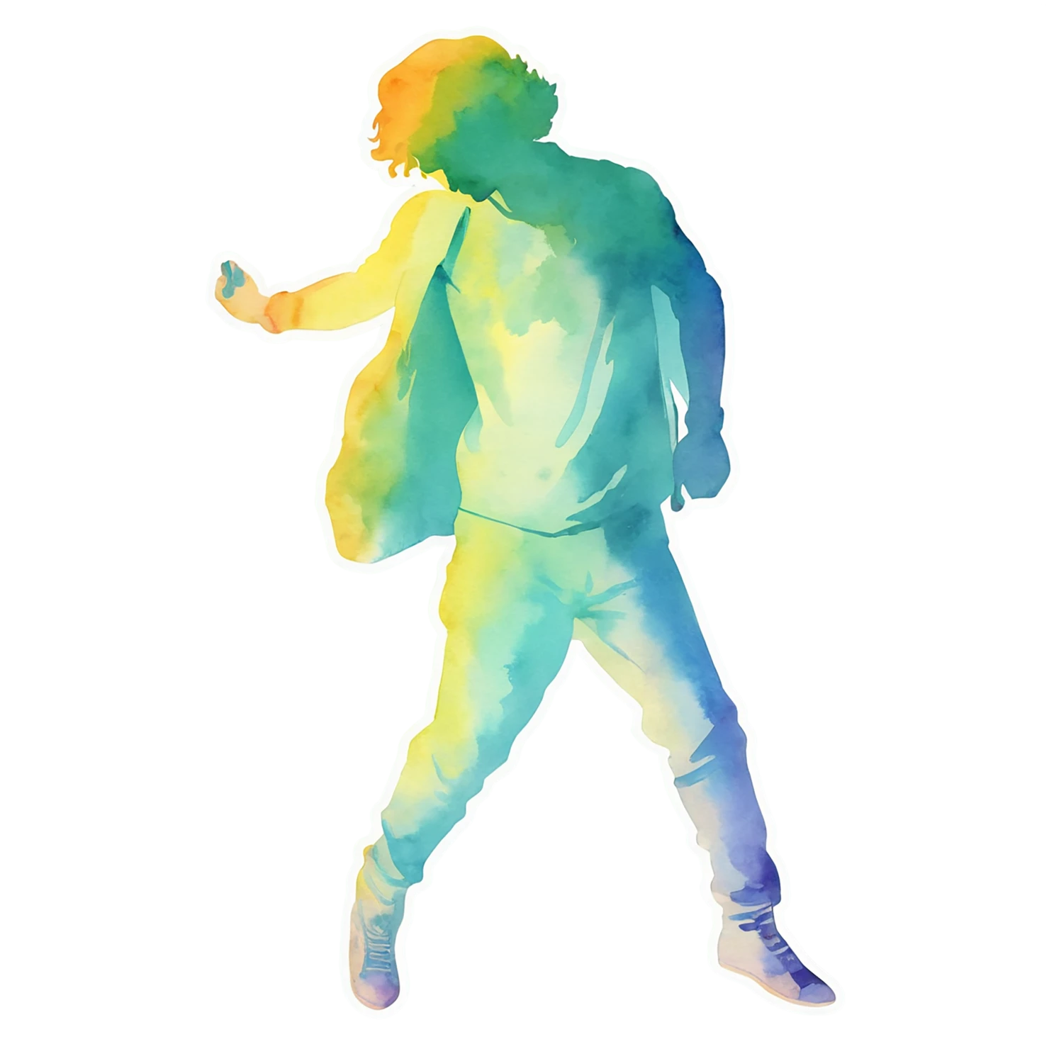 Boy watercolor sticker isolated on transparent background #13337