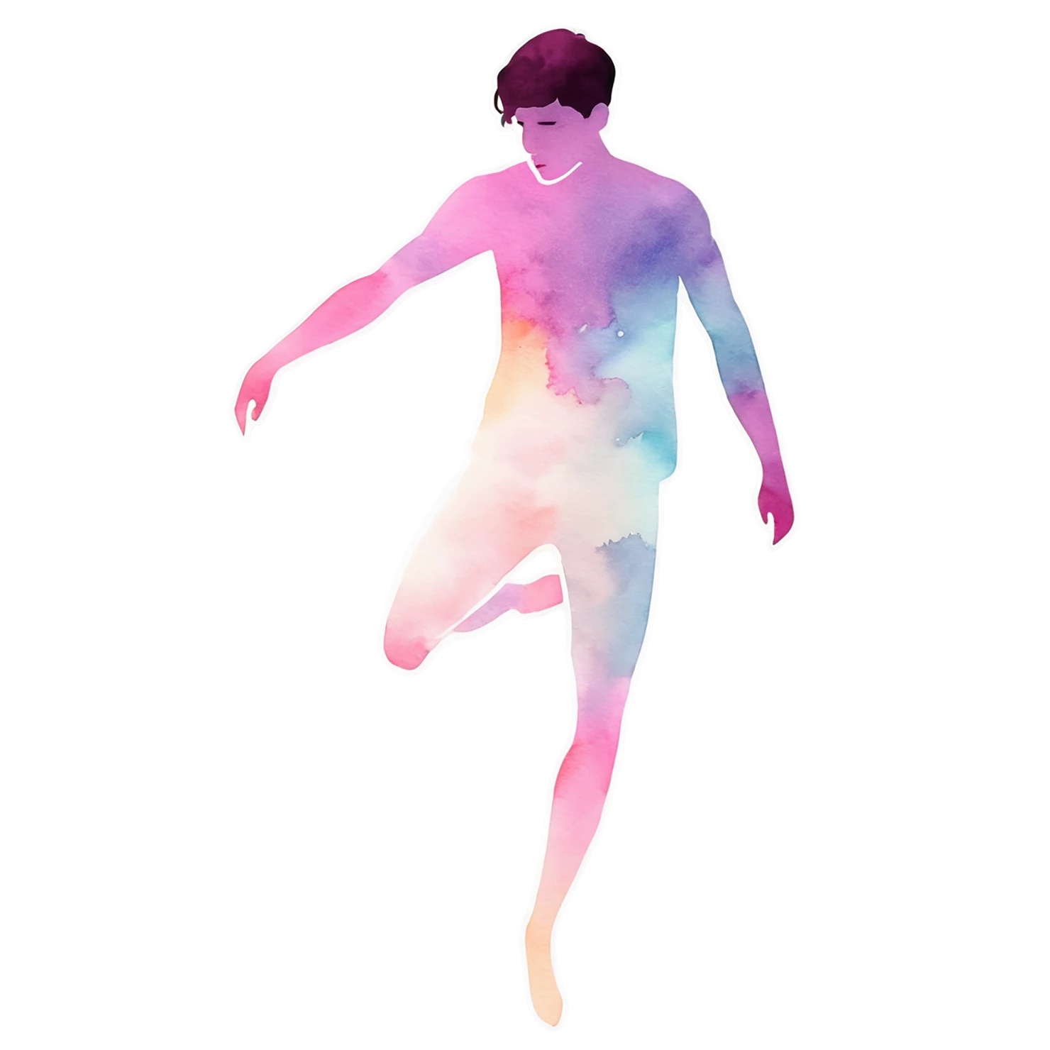 Boy watercolor sticker isolated on transparent background #13338