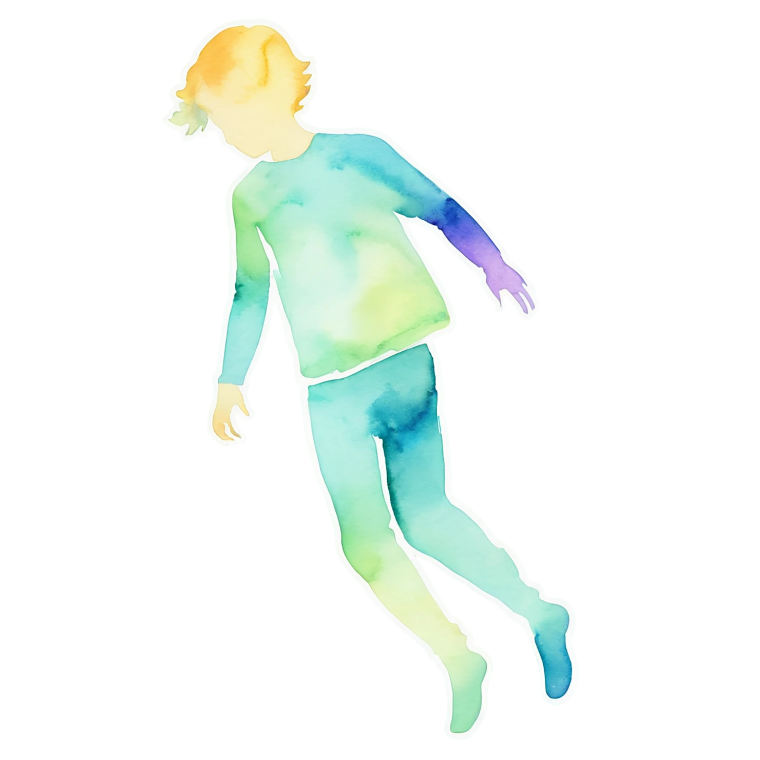 Boy watercolor sticker isolated on transparent background #13341