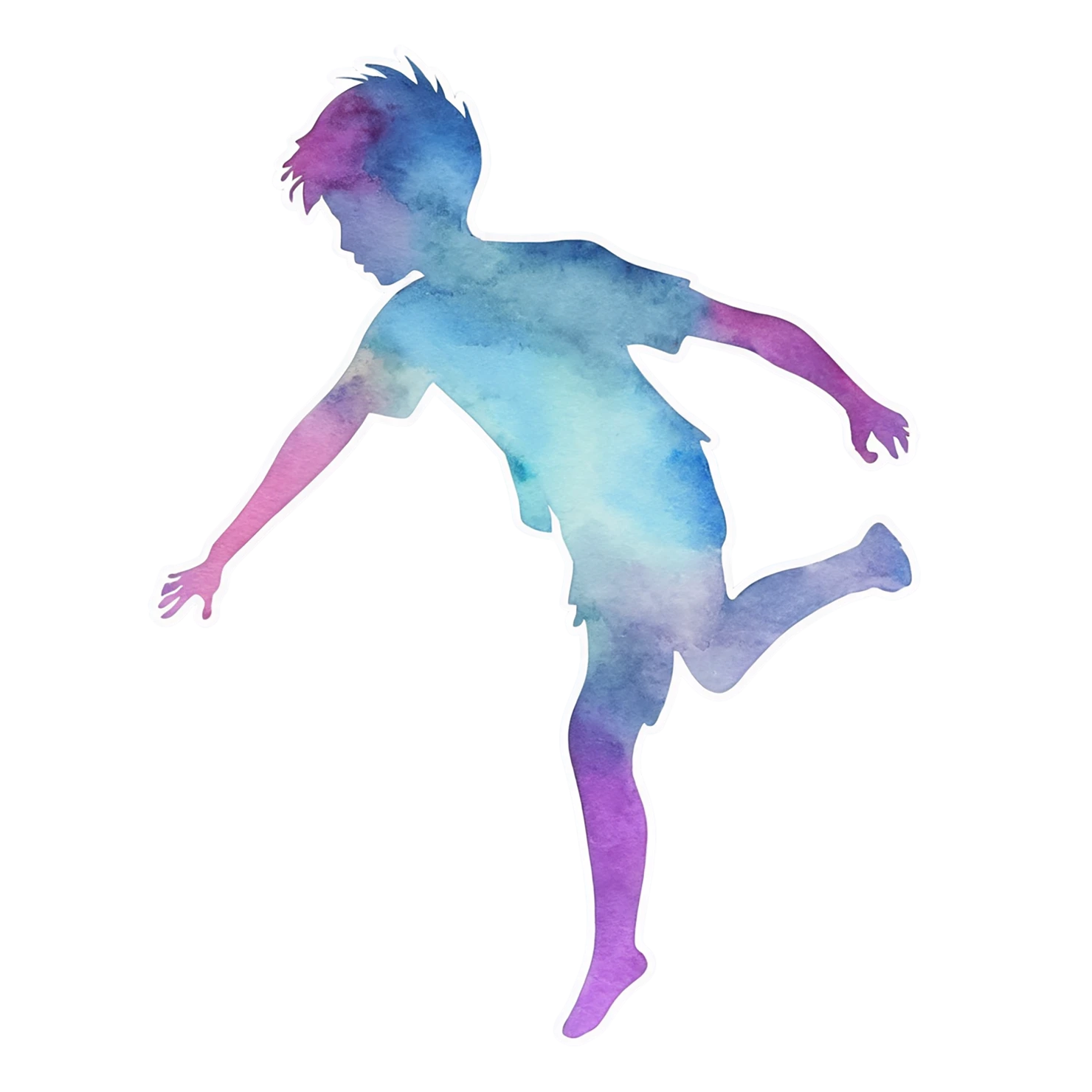 Boy watercolor sticker isolated on transparent background #13343
