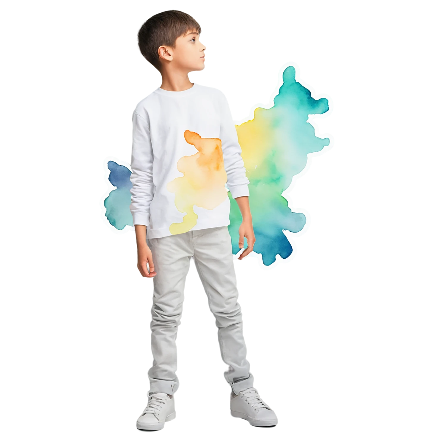 Boy watercolor sticker isolated on transparent background #13345