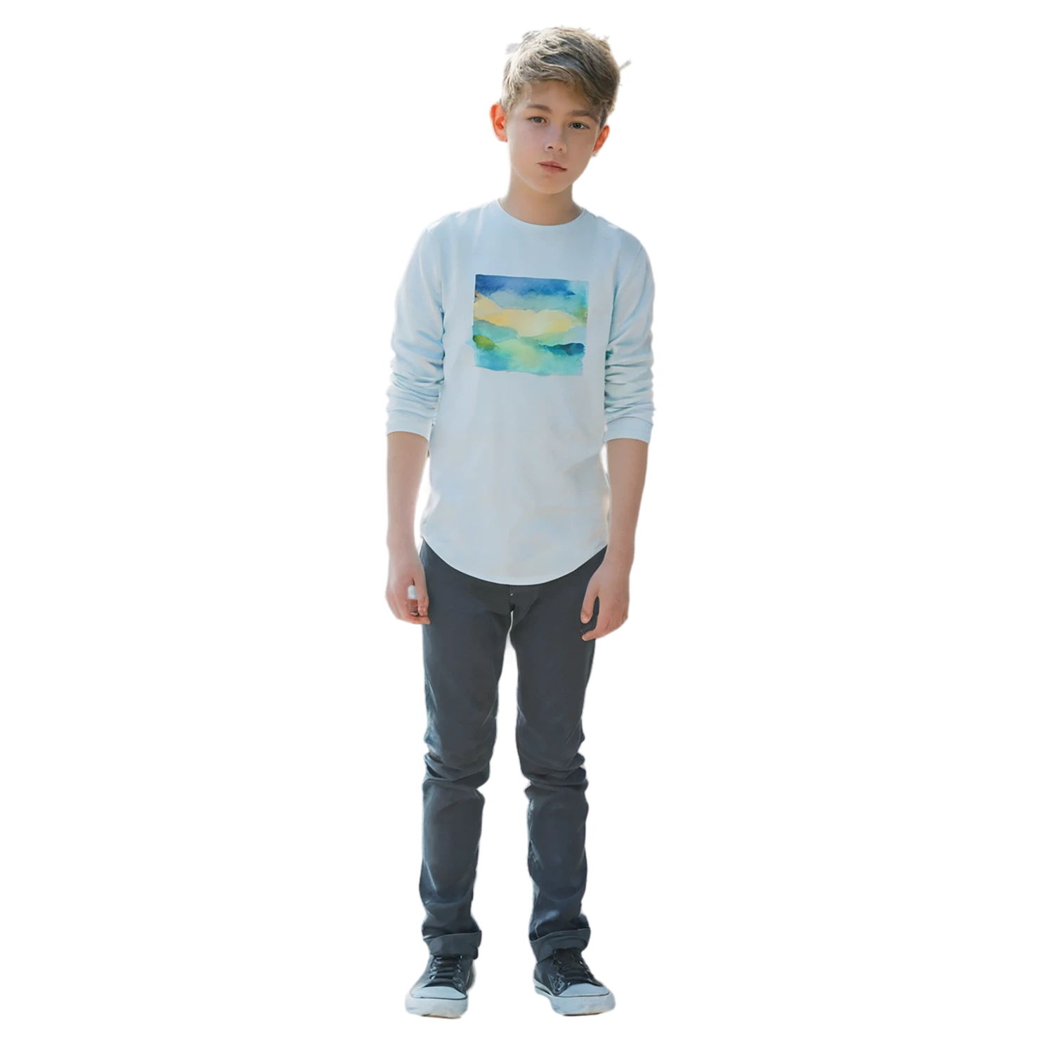 Boy watercolor sticker isolated on transparent background #13354