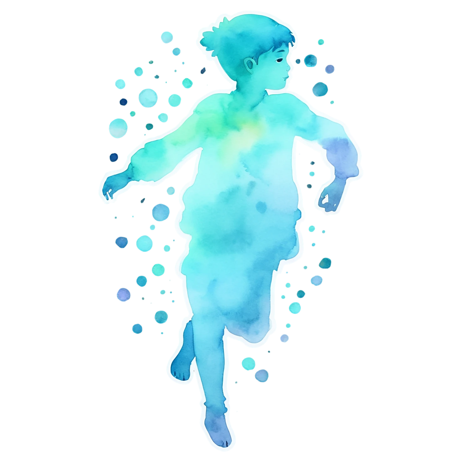 Boy watercolor sticker isolated on transparent background #13360