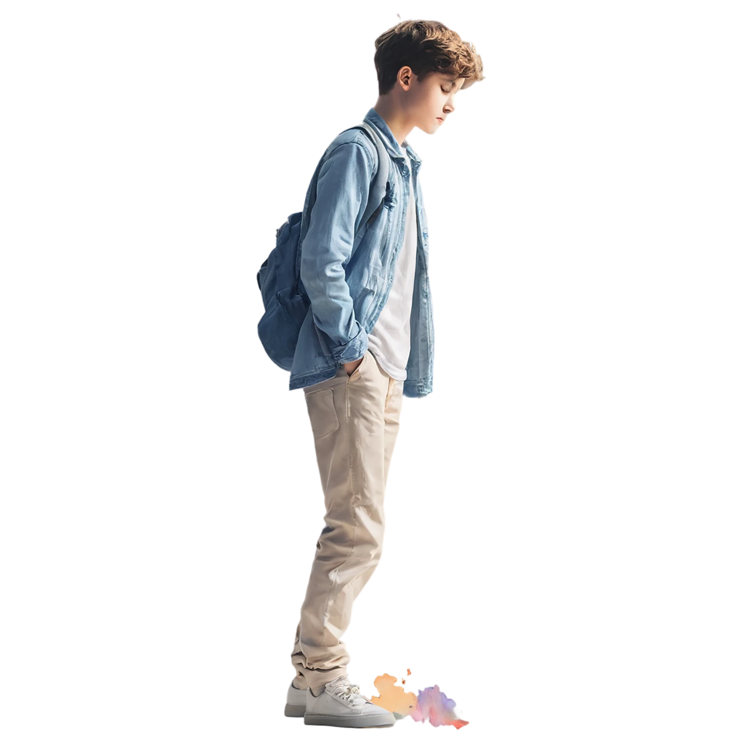 Boy watercolor sticker isolated on transparent background #13362
