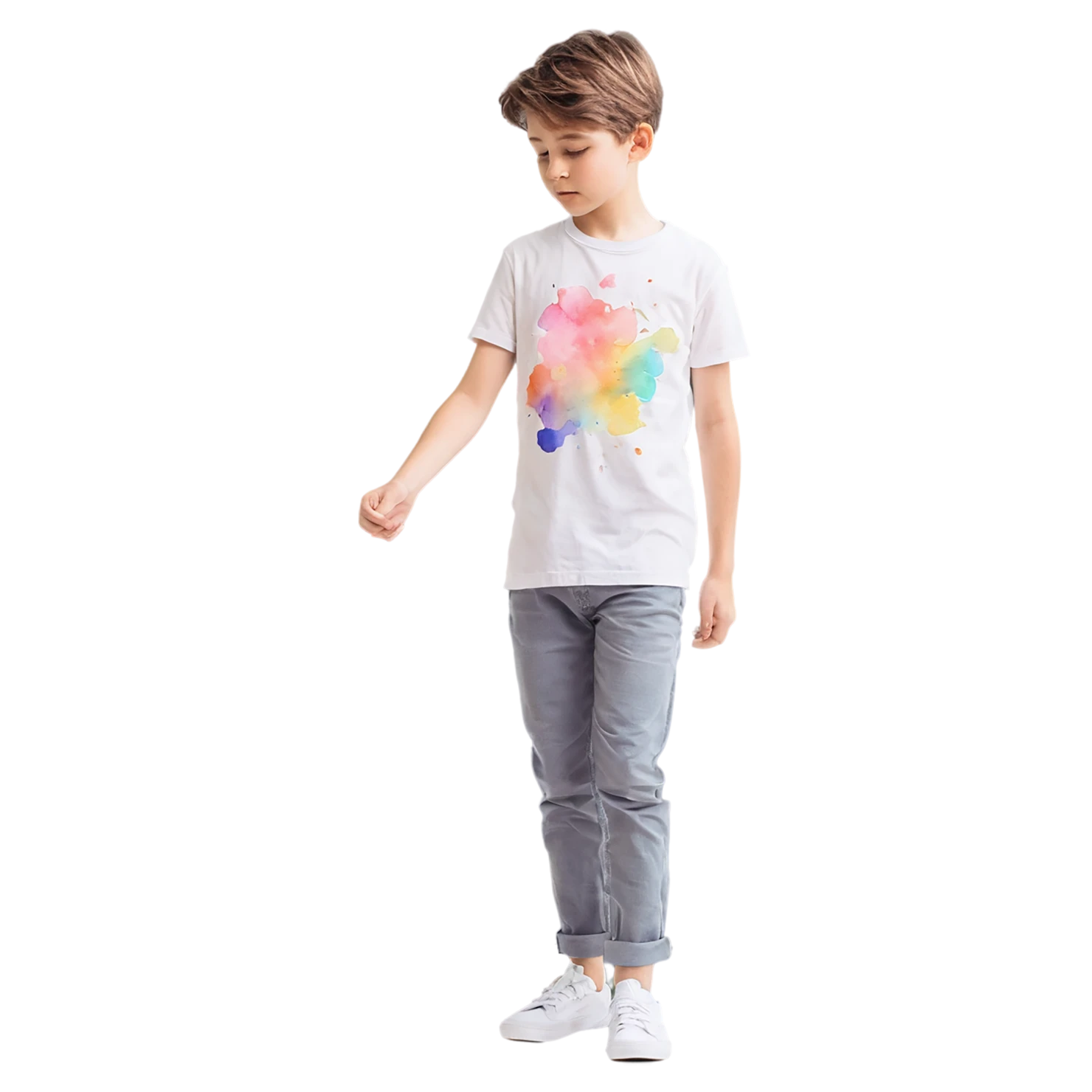 Boy watercolor sticker isolated on transparent background #13365