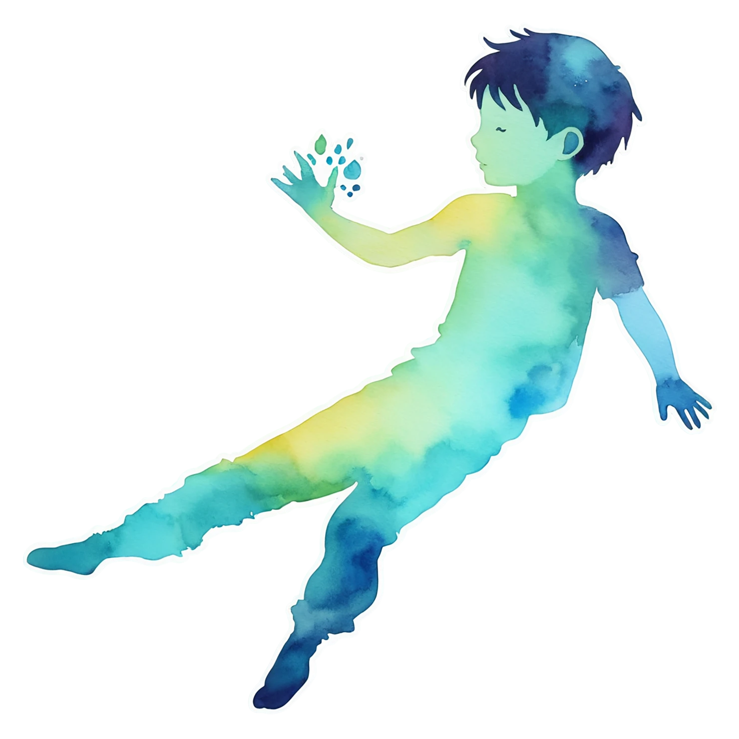 Boy watercolor sticker isolated on transparent background #13366