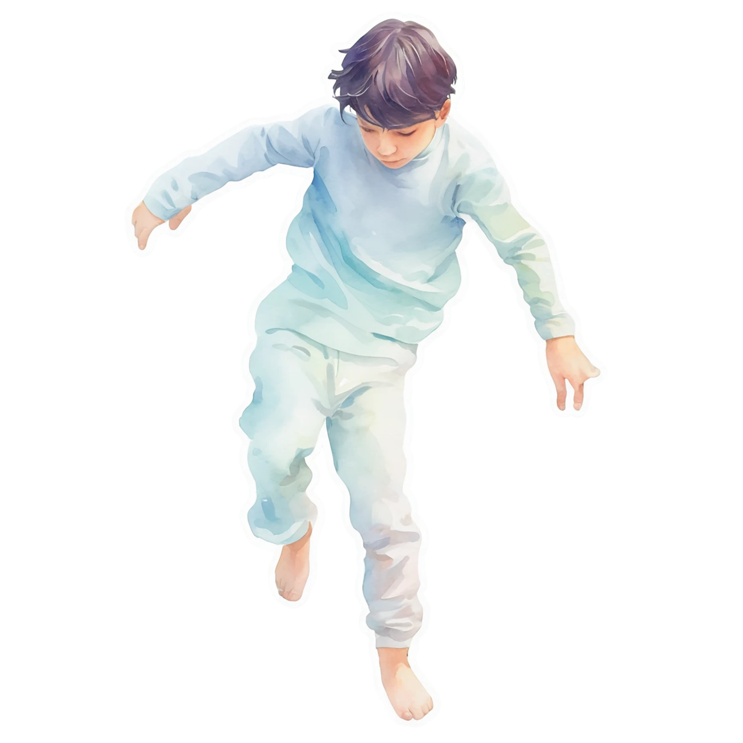 Boy watercolor sticker isolated on transparent background #13369
