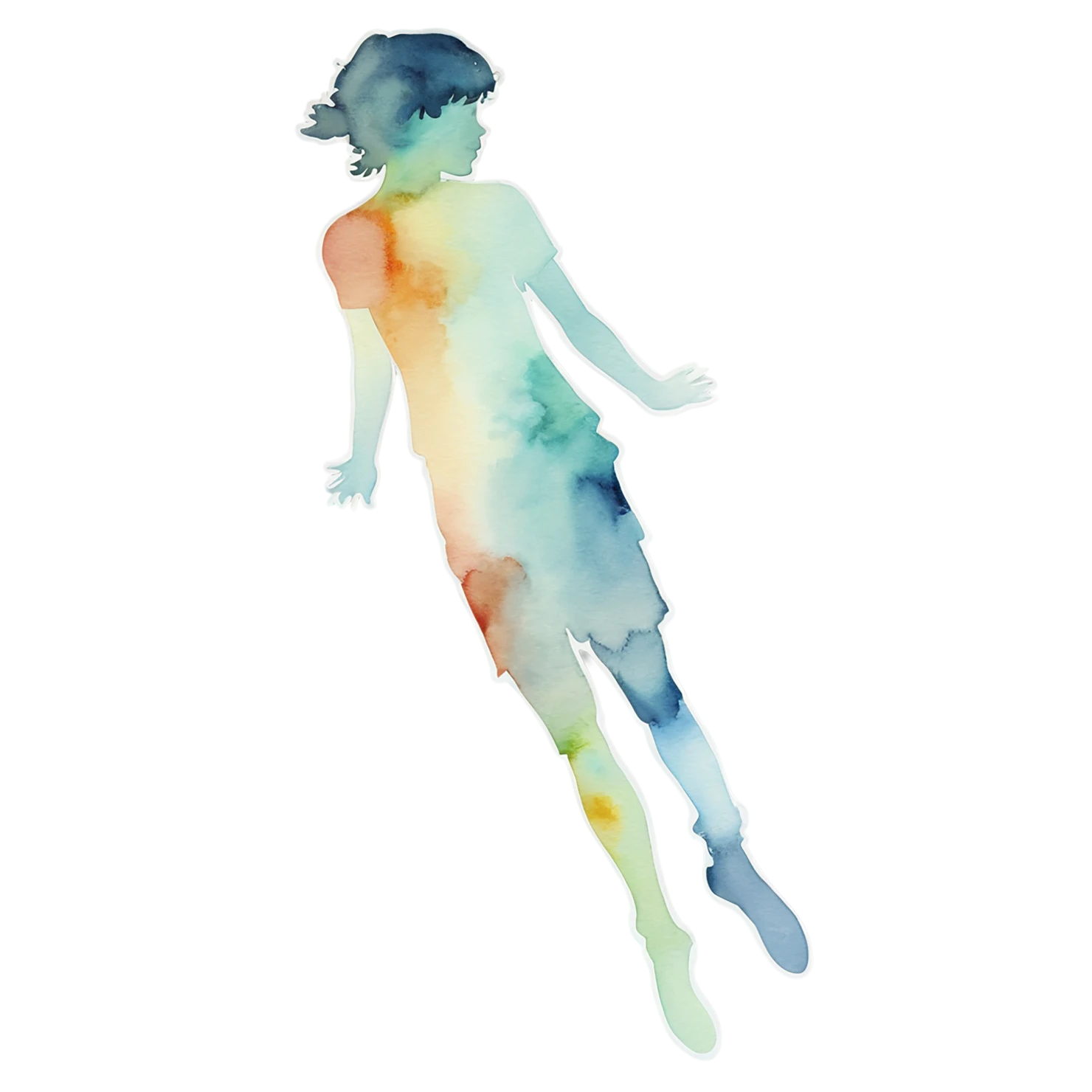 Boy watercolor sticker isolated on transparent background #13374