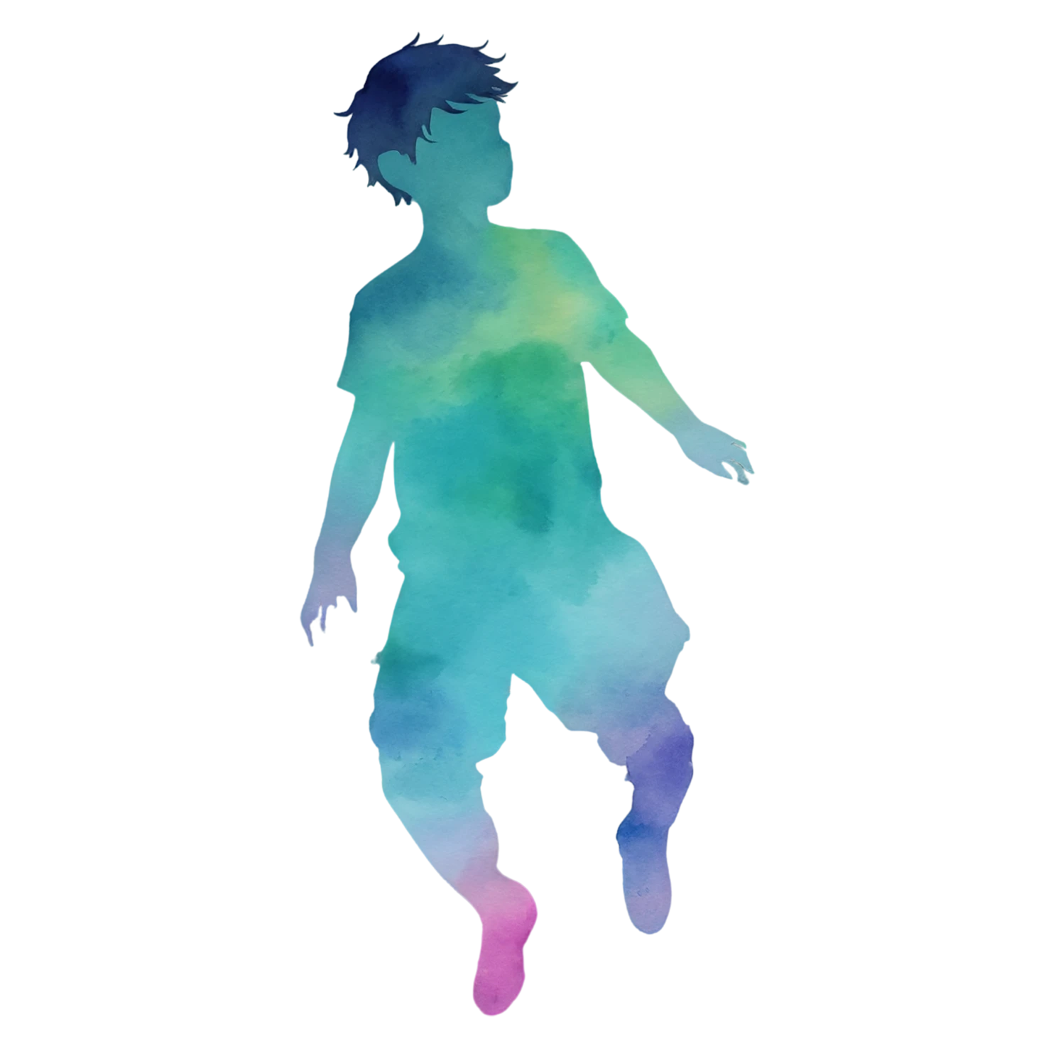 Boy watercolor sticker isolated on transparent background #13375