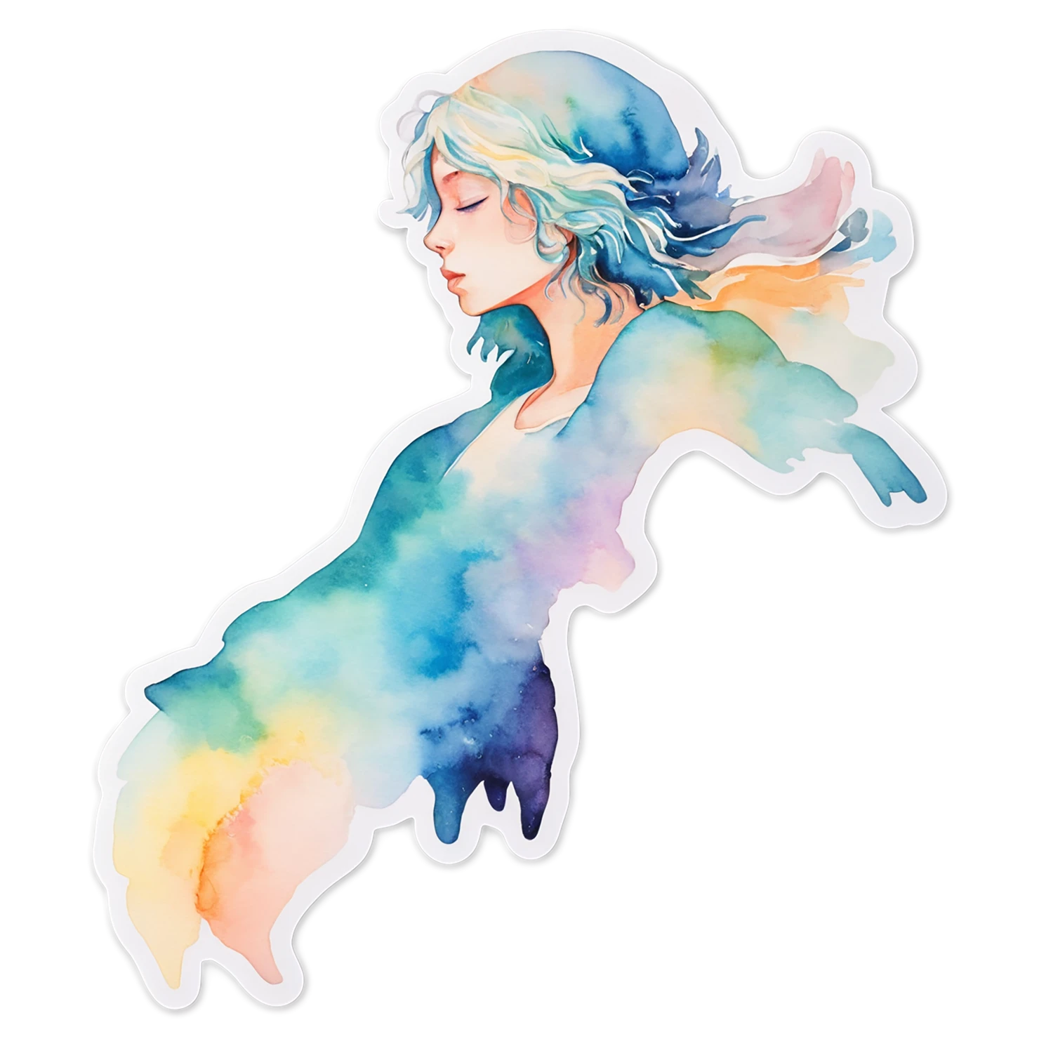 Boy watercolor sticker isolated on transparent background #13382